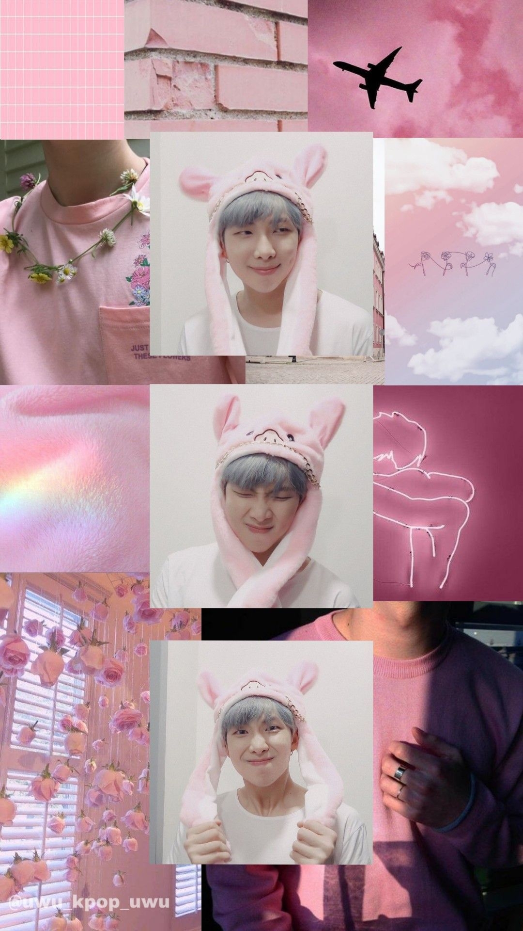 1080x1920 wallpaper #aesthetic #pink #bts #namjoon #cute. Pink aesthetic, Bts wallpaper desktop, Bts aesthetic picture, Phone