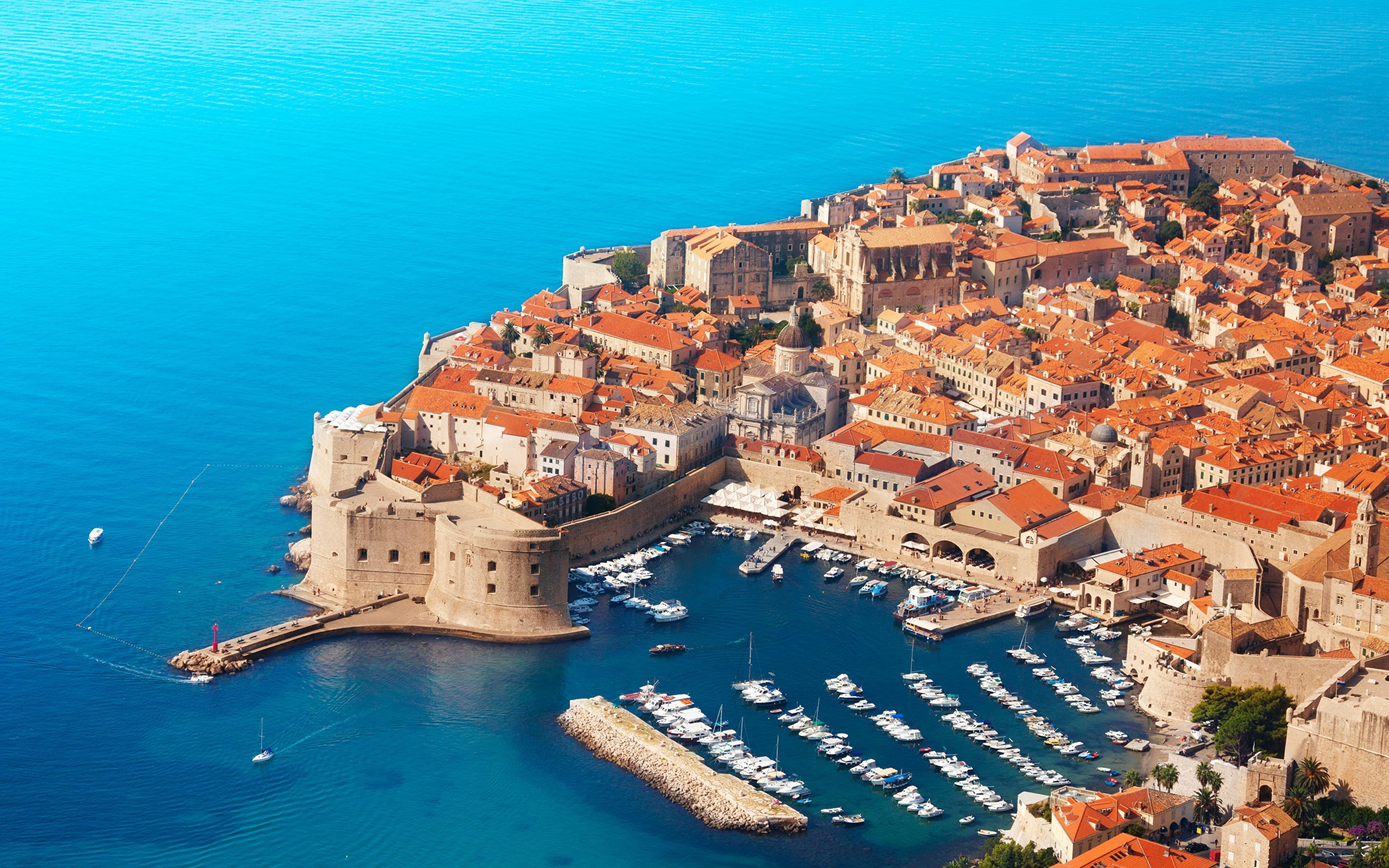 2880x1800 Wallpaper Croatia Dubrovnik Pier Coast powerboat From, Desktop