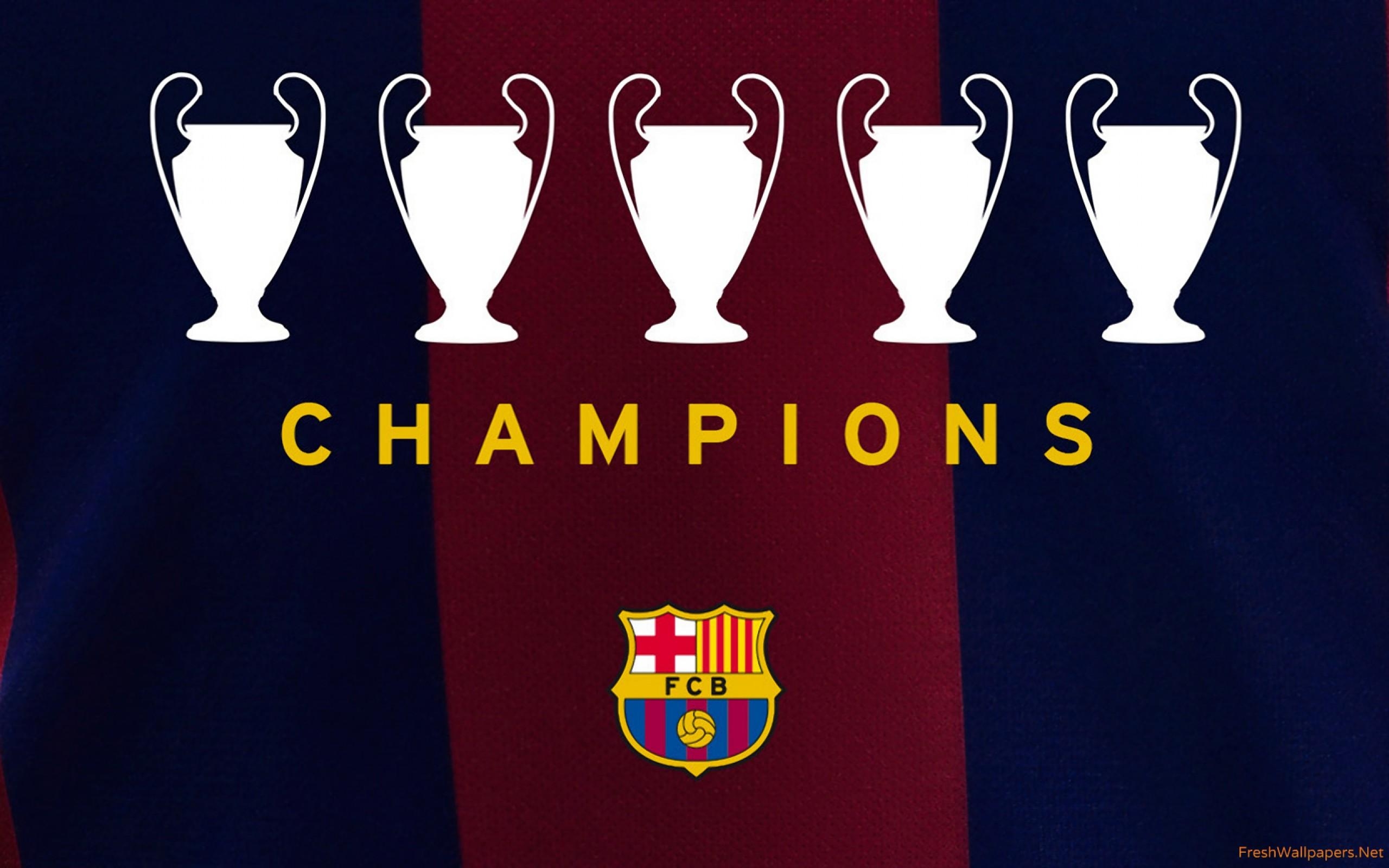 2560x1600 FC Barcelona 2015 Five UCL Champions wallpaper, Desktop