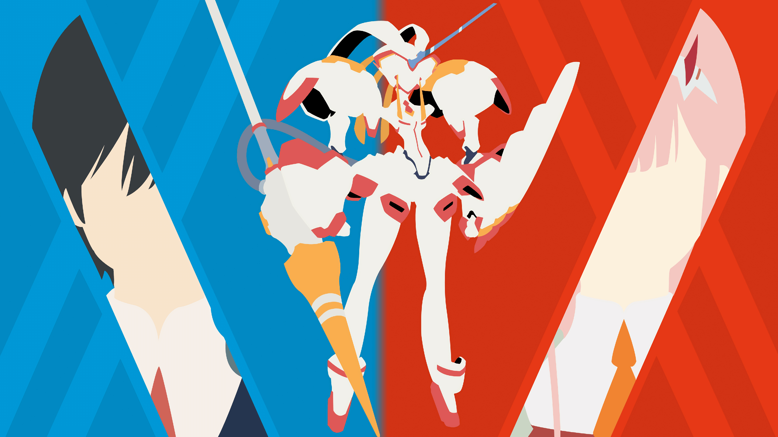 2560x1440 Fanart][OC] Darling in the FranXX minimalist wallpaper, Zero, Desktop