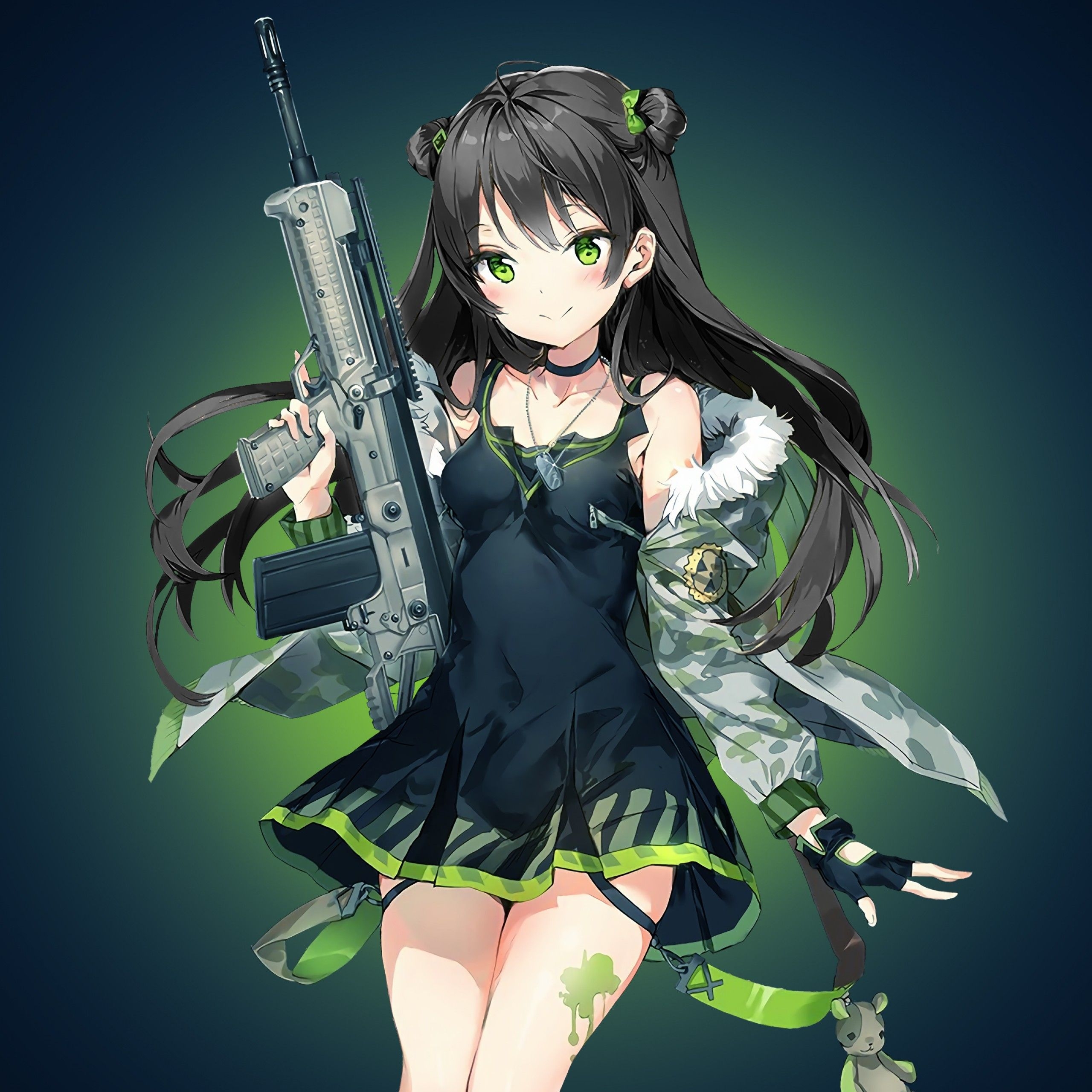 2560x2560 Wallpaper Anime girl, Green, Girls' Frontline, 4K, Anime, Phone