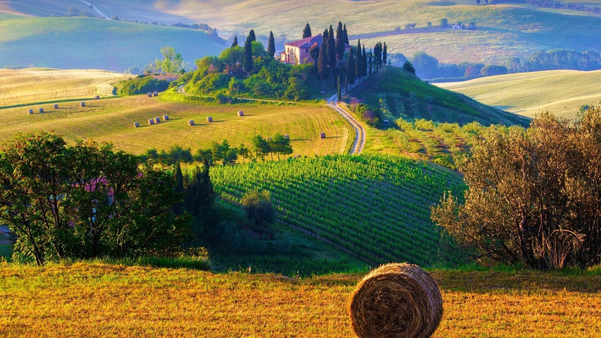 1920x1080 Farmers' fields in Italy wallpaper and image, Desktop