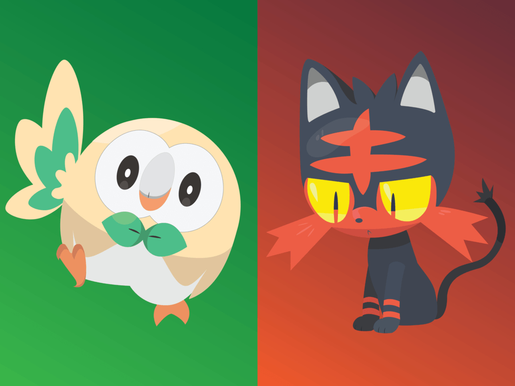 1030x770 Rowlet Litten By Art Of HawK, Desktop