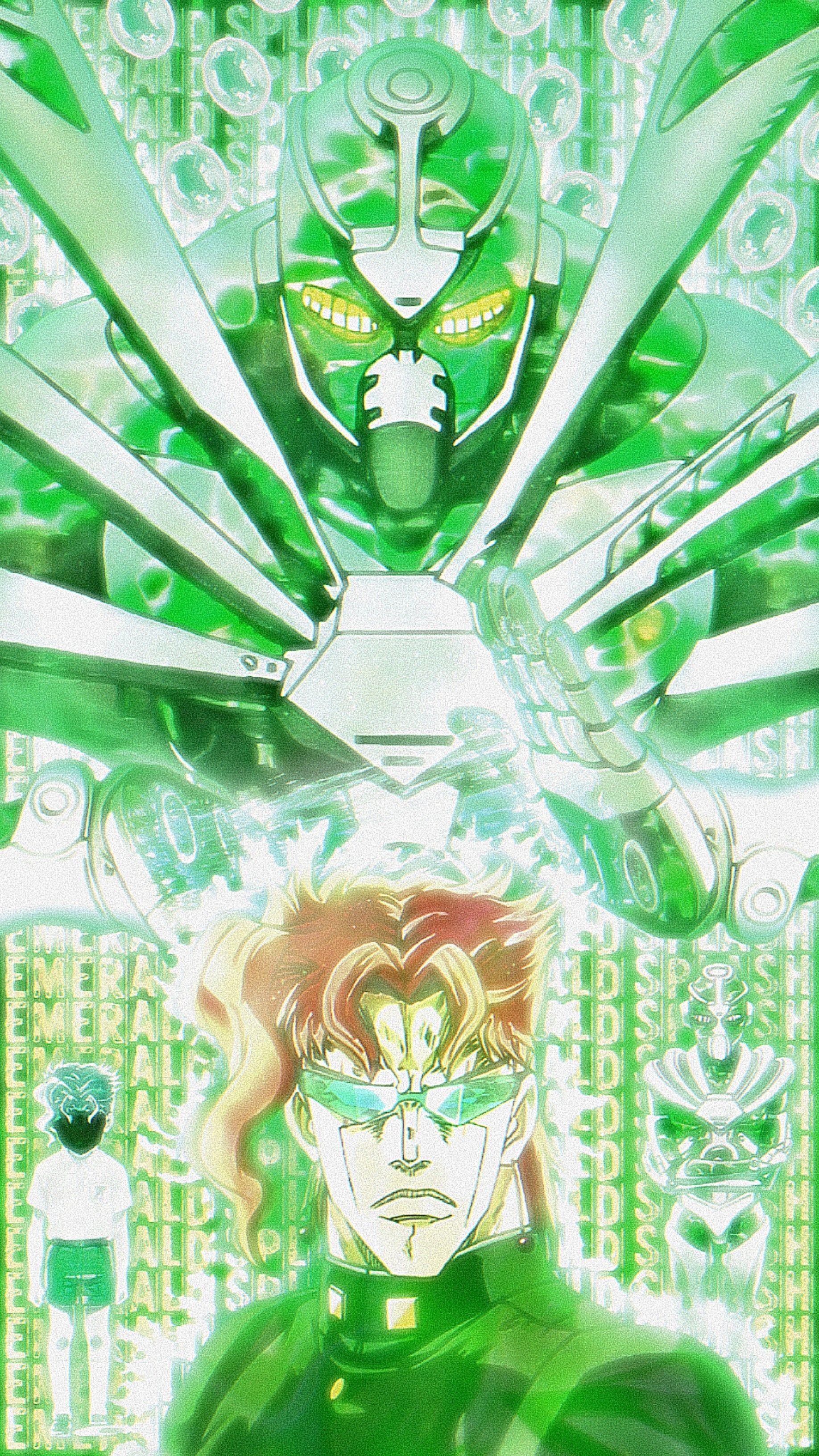 1840x3270 Kakyoin and Hierophant Green Wallpaper. Follow me on insta (atanasml_edits), Phone