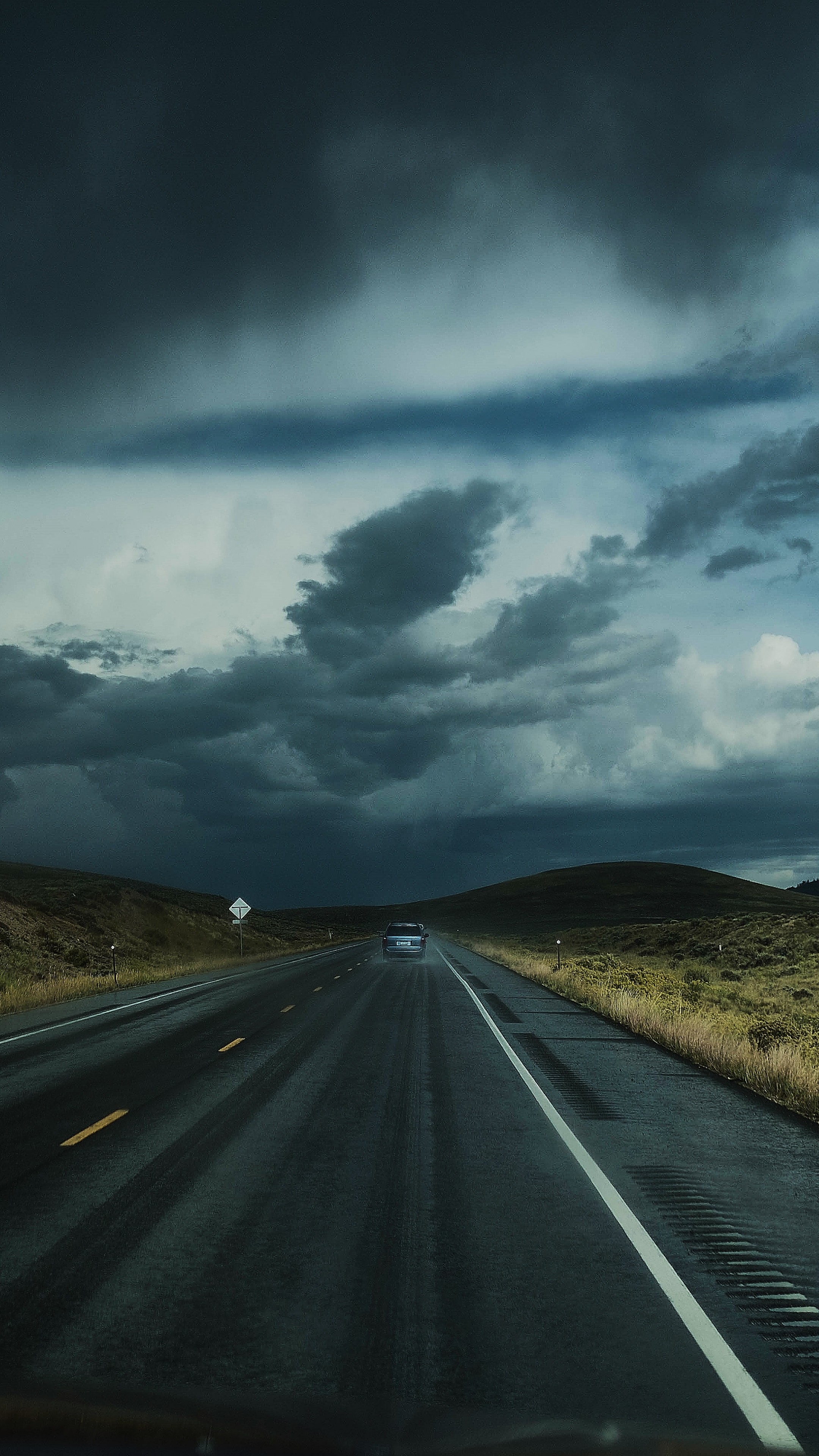 2160x3840 Road Clouds Auto Traffic Wallpaper - [], Phone