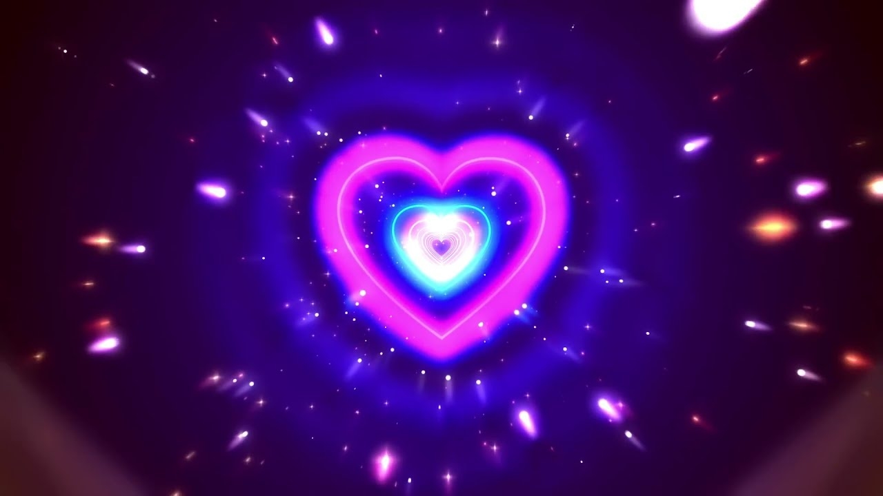 1280x720 Neon Lights Love Heart Eyes Tunnel LOOP TikTok Trend 4K Glow Moving Aesthetic Hearts Background TT ♡, Desktop