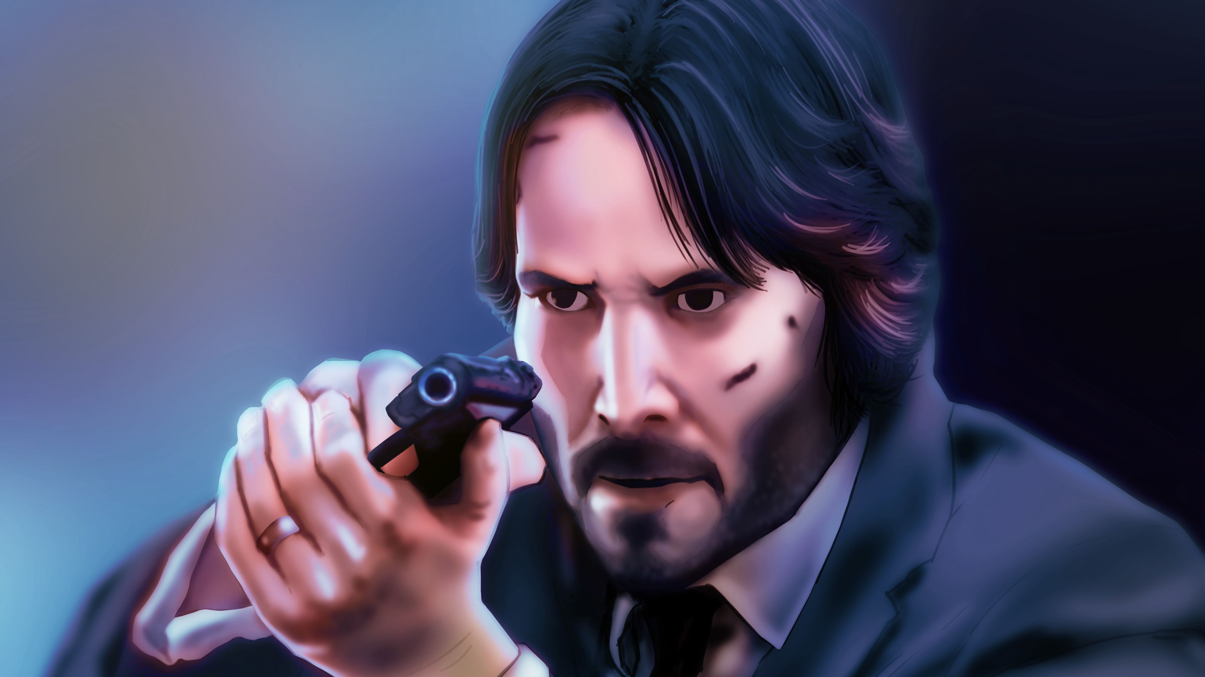 3840x2160 Wallpaper 4k Keanu Reeves John Wick 4k Art 4k Wallpaper, Artist, Desktop