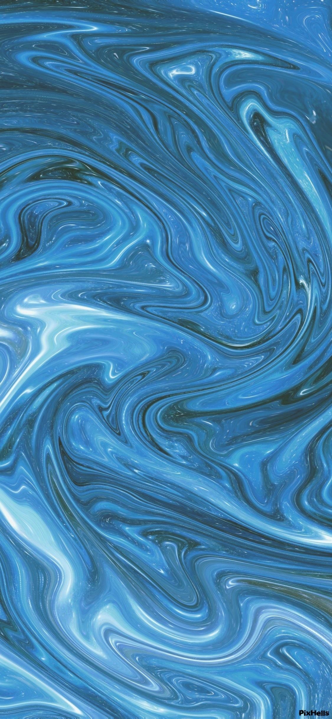 1130x2440 Blue Liquid Wallpaper, Phone