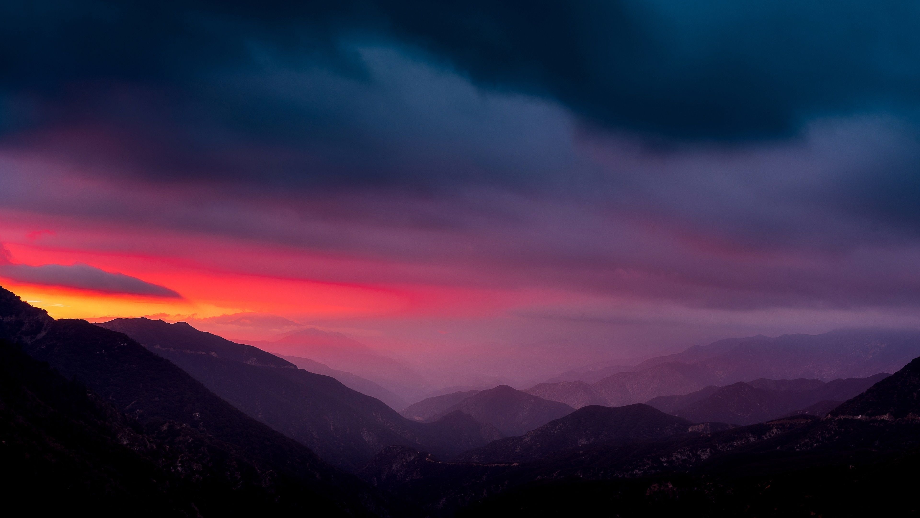 3840x2160 Download  wallpaper horizon, sunset, mountains, dark, 4k, uhd 16: widescreen,  HD image, background, 20337, Desktop