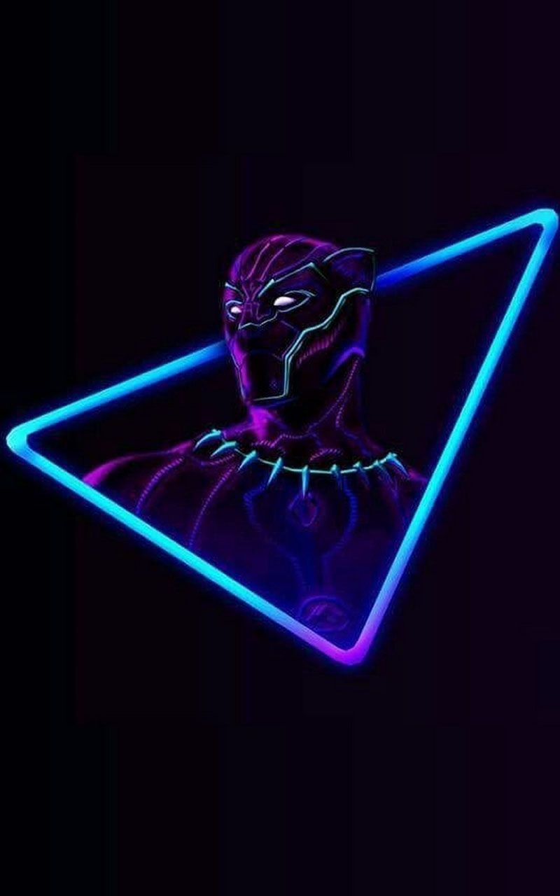 800x1280 3D Black Panther Wallpaper. Neon wallpaper, Avengers wallpaper, Neon light wallpaper, Phone