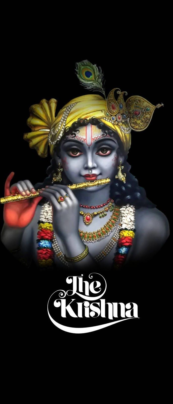 690x1600 Download Lord Krishna art Mobile Wallpaper for your Android, Phone