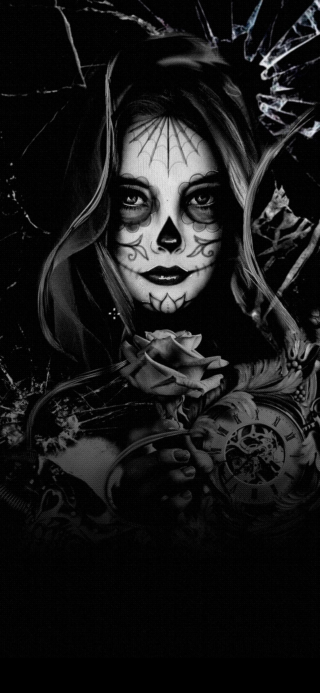 1080x2340 Wallpaper Visual Arts, Drawing, Chicano, Eye, Black, Background Free Image, Phone