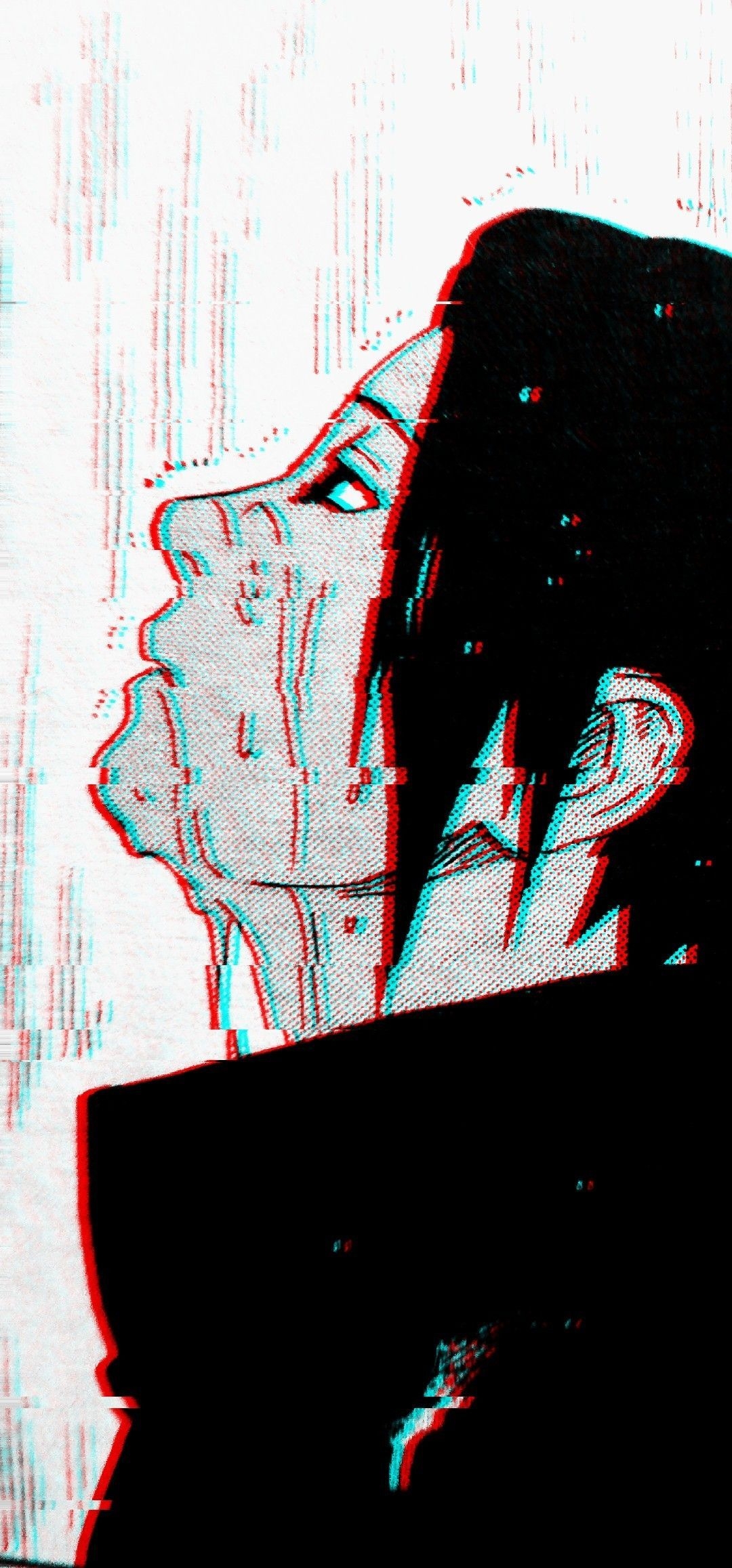 1080x2320 wallpaper #itachi #glitch #naruto. Papel de parede anime, Anime, Phone