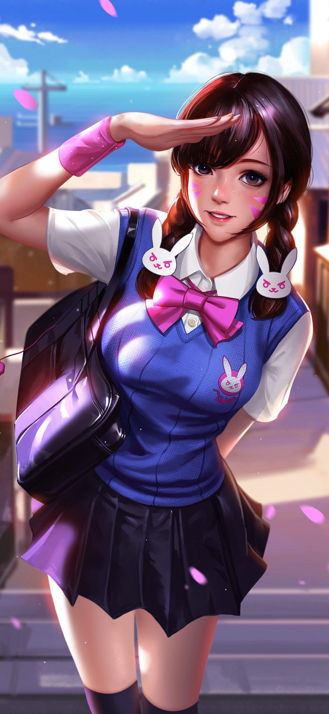 1130x2440 Hero overwatch diva anime girl iPhone 11 Wallpaper Free, Phone