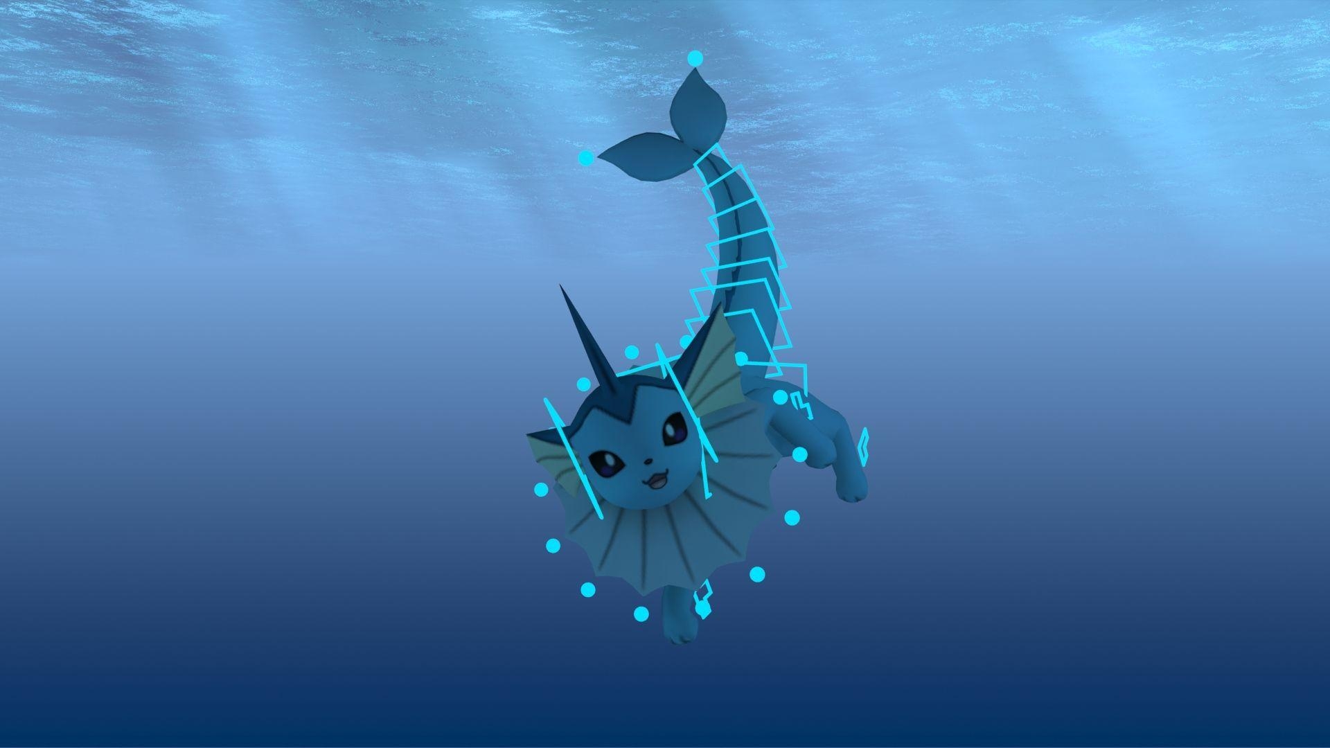 1920x1080 Vaporeon 3D animation rig, Desktop