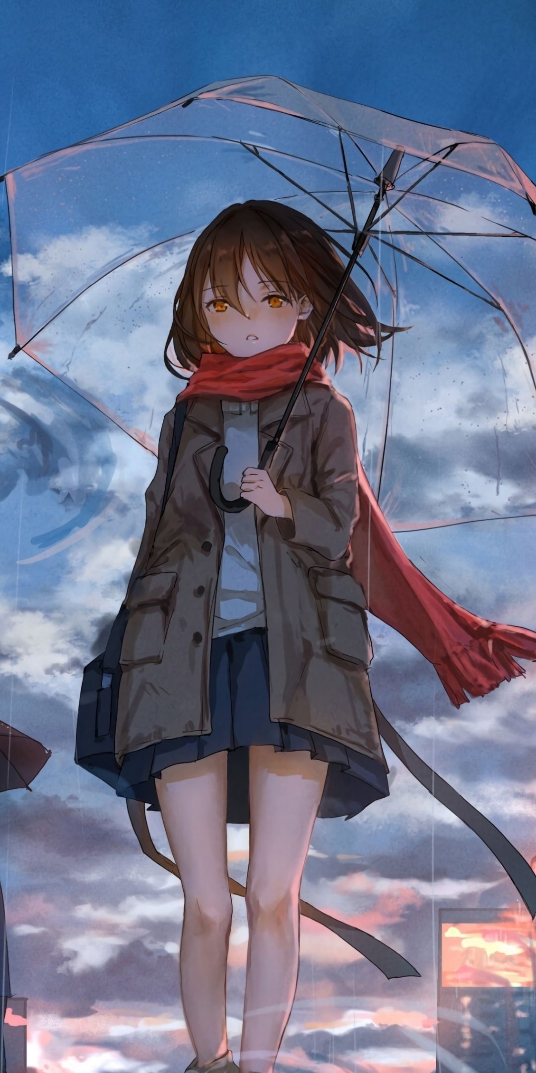 1080x2160 Anime Girl Rain Wallpaper. alone girl in rain image, Phone