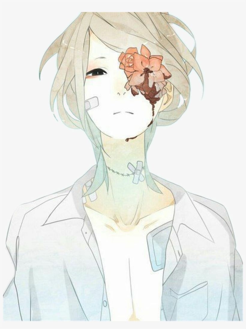 820x1100 Animeboy Handsome Aesthetic Gore Flower Depressed, Phone