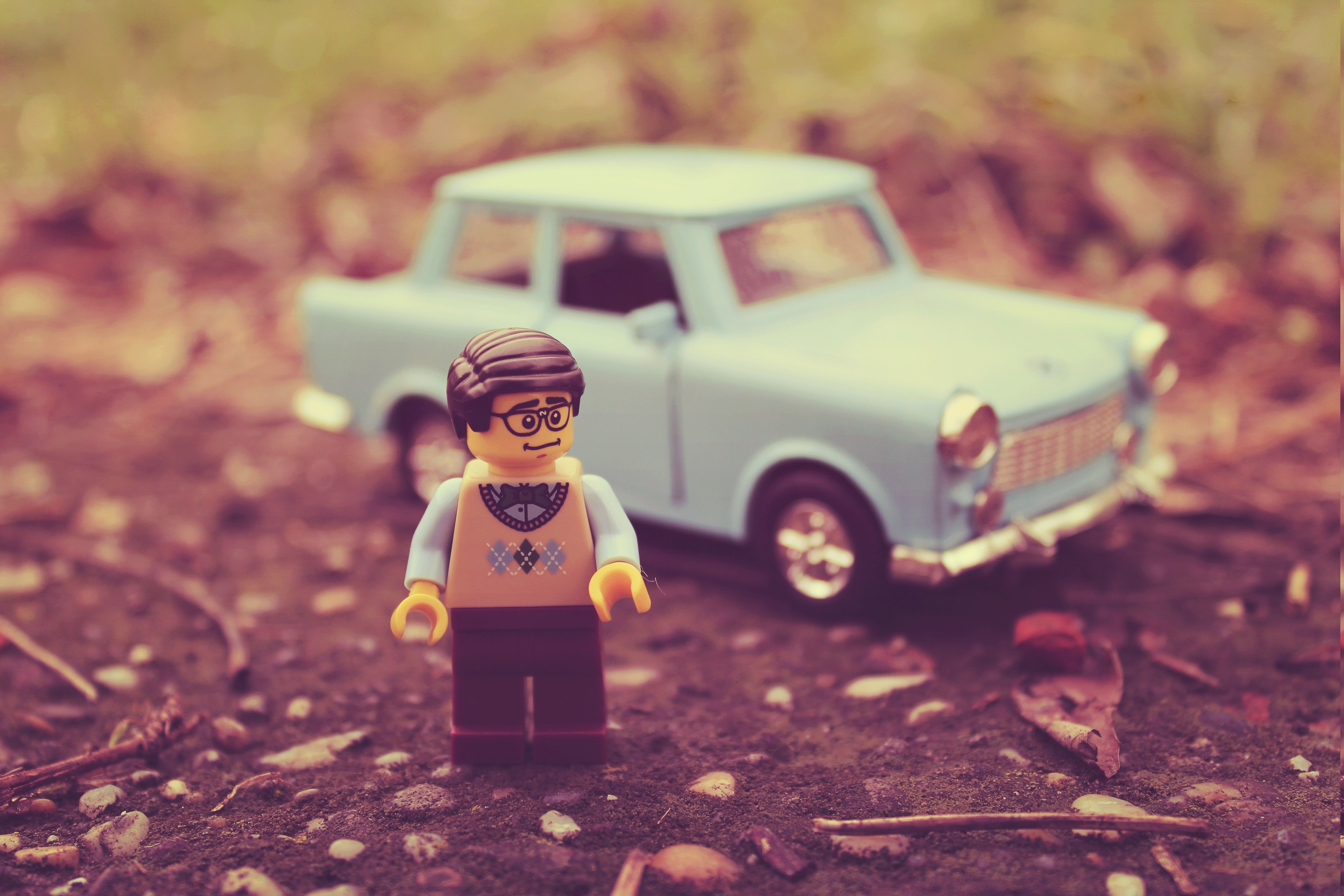 5190x3460 LEGO, Figurines, Car, Vintage, Trabant, East Germany, Miniatures, Desktop