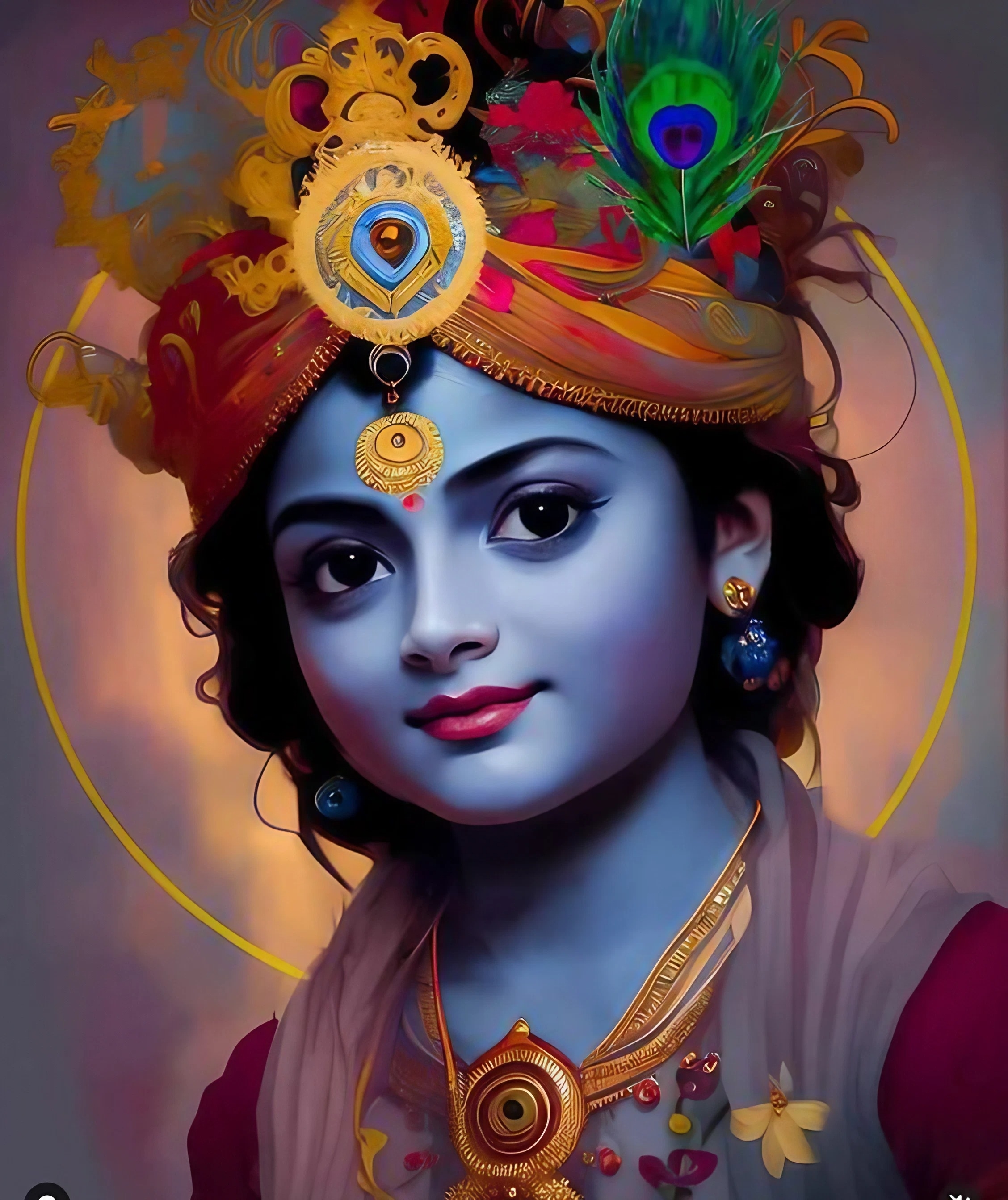 2260x2690 Sri krishna painting Wallpaper Download, Phone