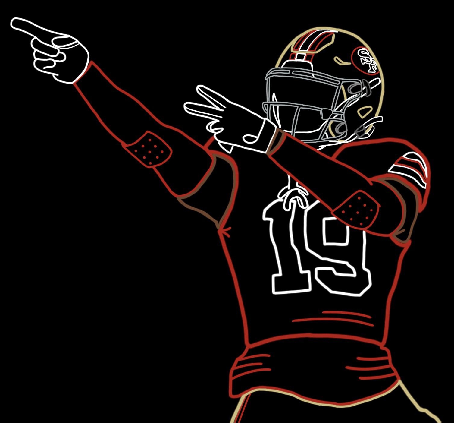 1510x1410 Deebo Samuel neon art, Desktop