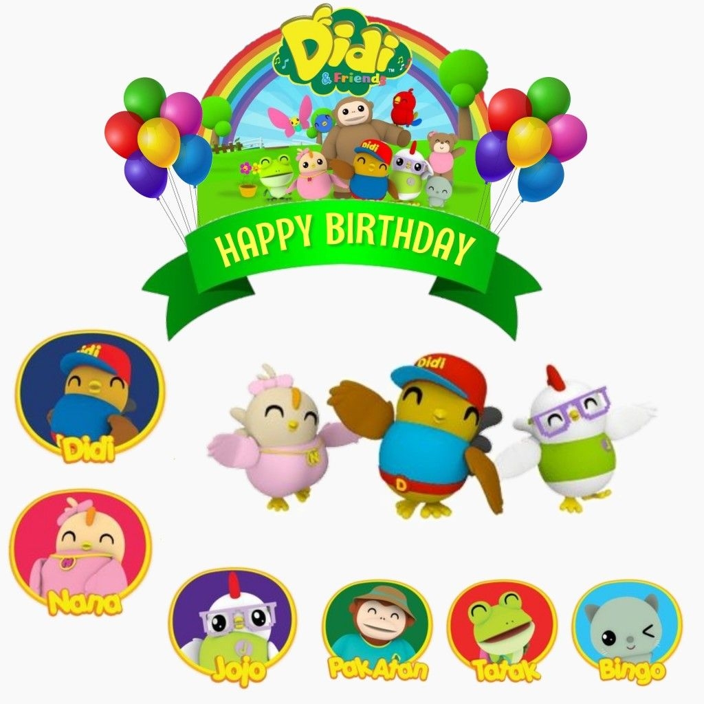 1030x1030 Didi & Friends Topper Cake. Happy birthday didi, Happy birthday logo, Happy birthday cake topper, Phone