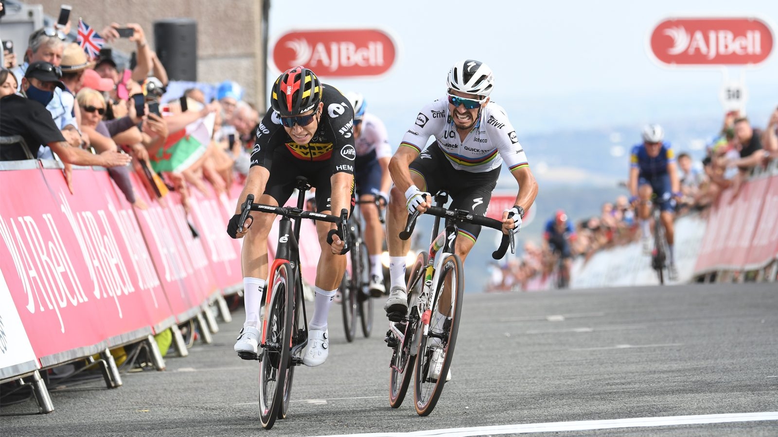 1600x900 Tour of Britain. Wout van Aert pips Julian Alaphilippe to win atop the Great Orme, Desktop