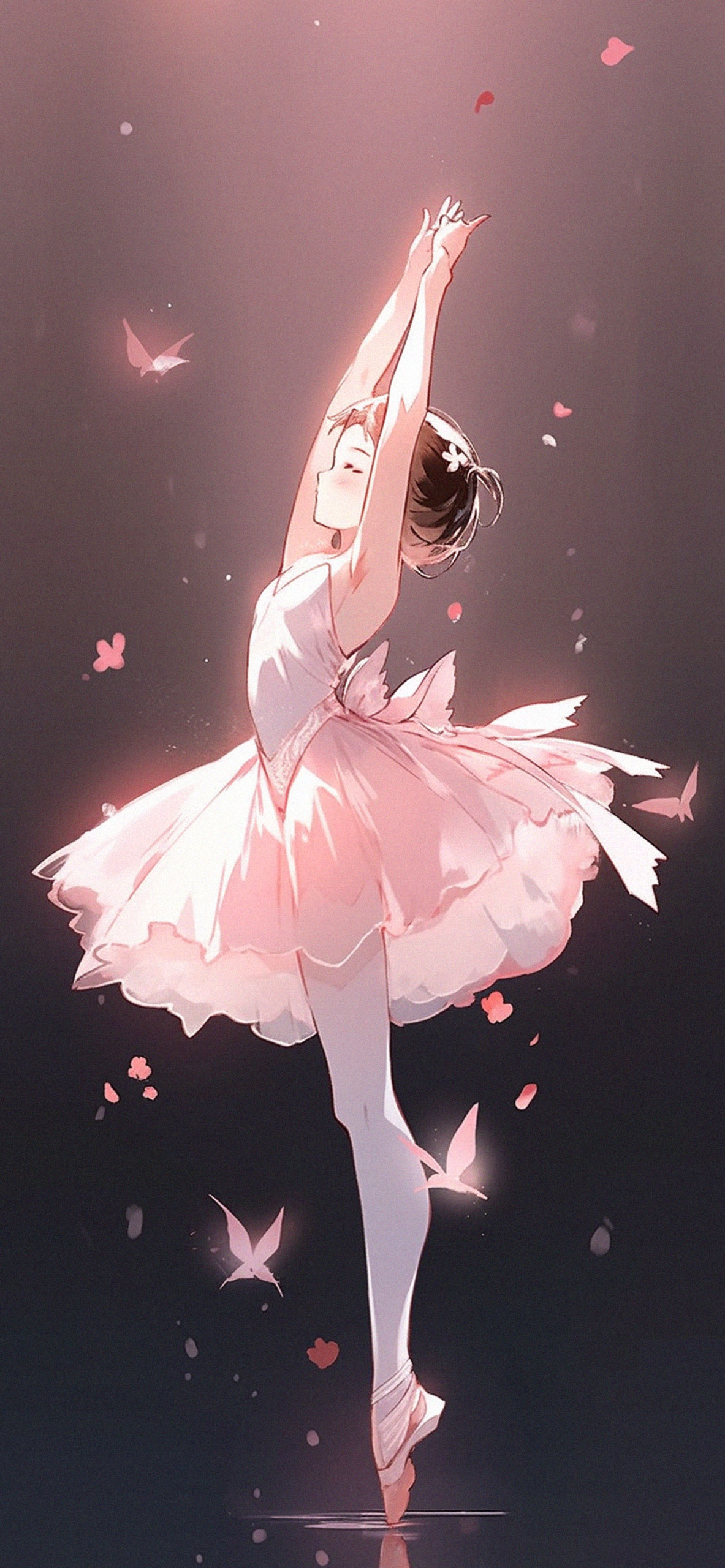 1190x2560 Cute Ballerina Girl Anime Wallpaper, Phone