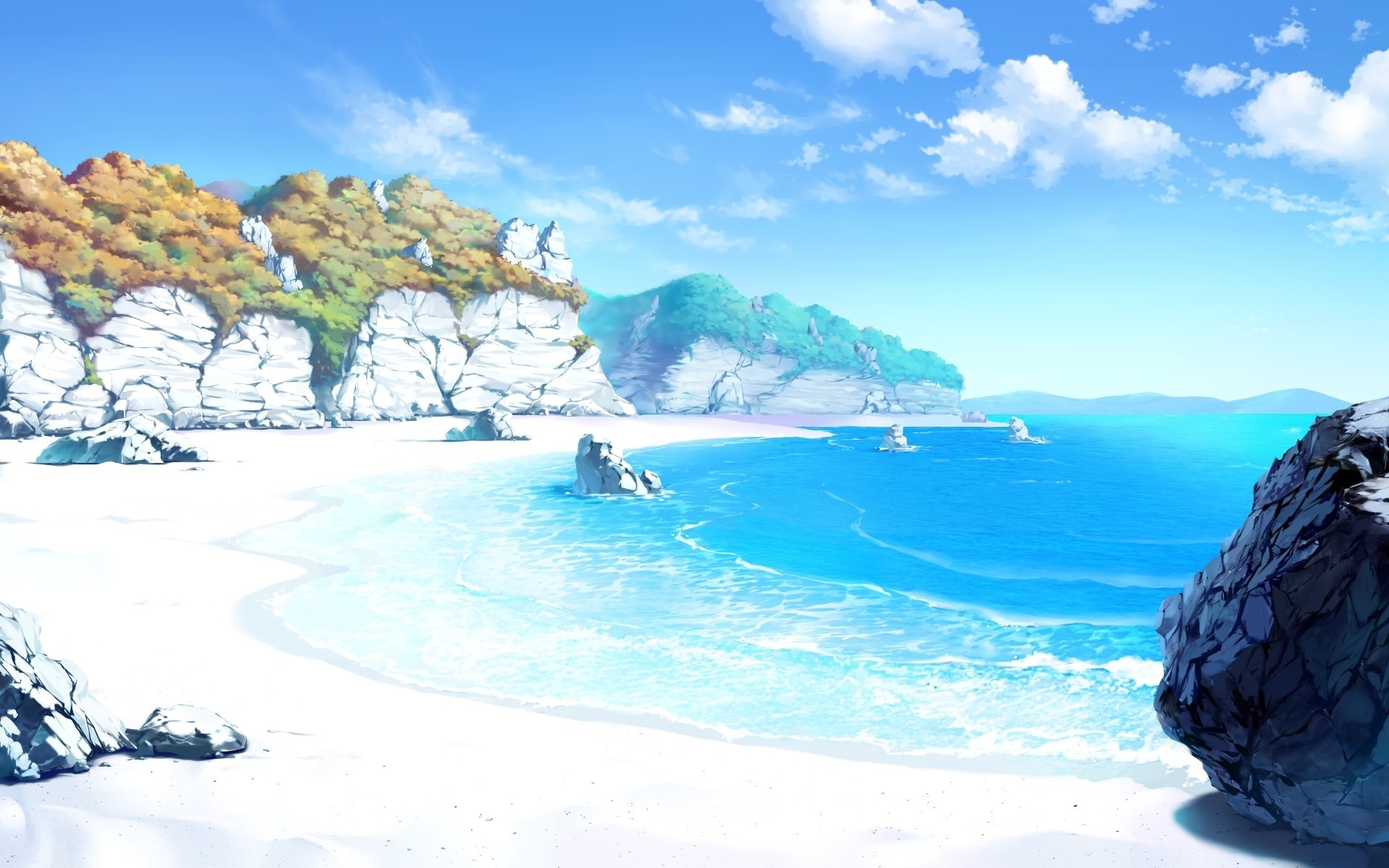 1920x1200 Anime Island Summer Wallpaper, Desktop