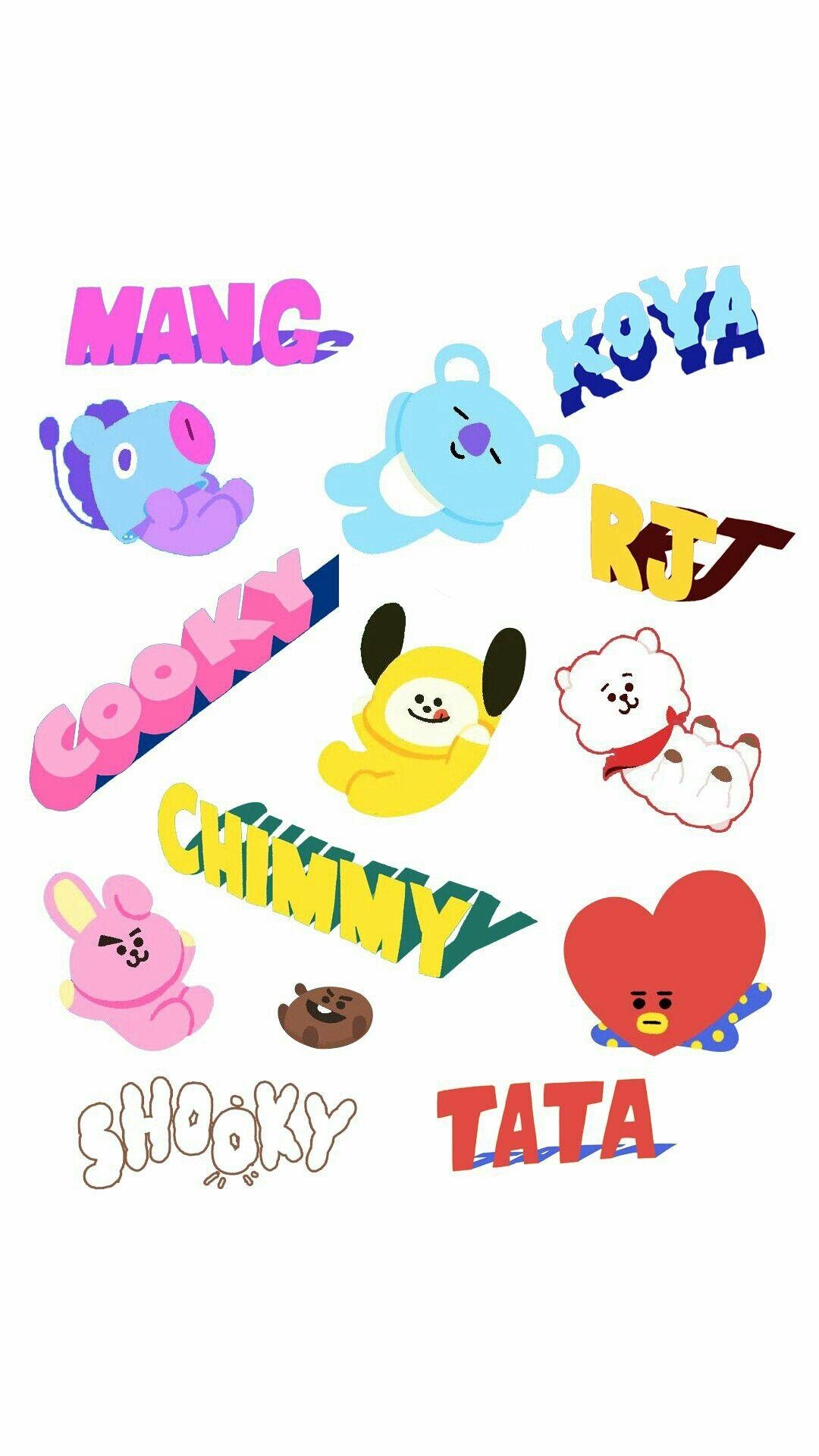 1080x1920 Koya, RJ, Shooky, Mang, Chimmy, Tata, Cooky, BT21, Phone