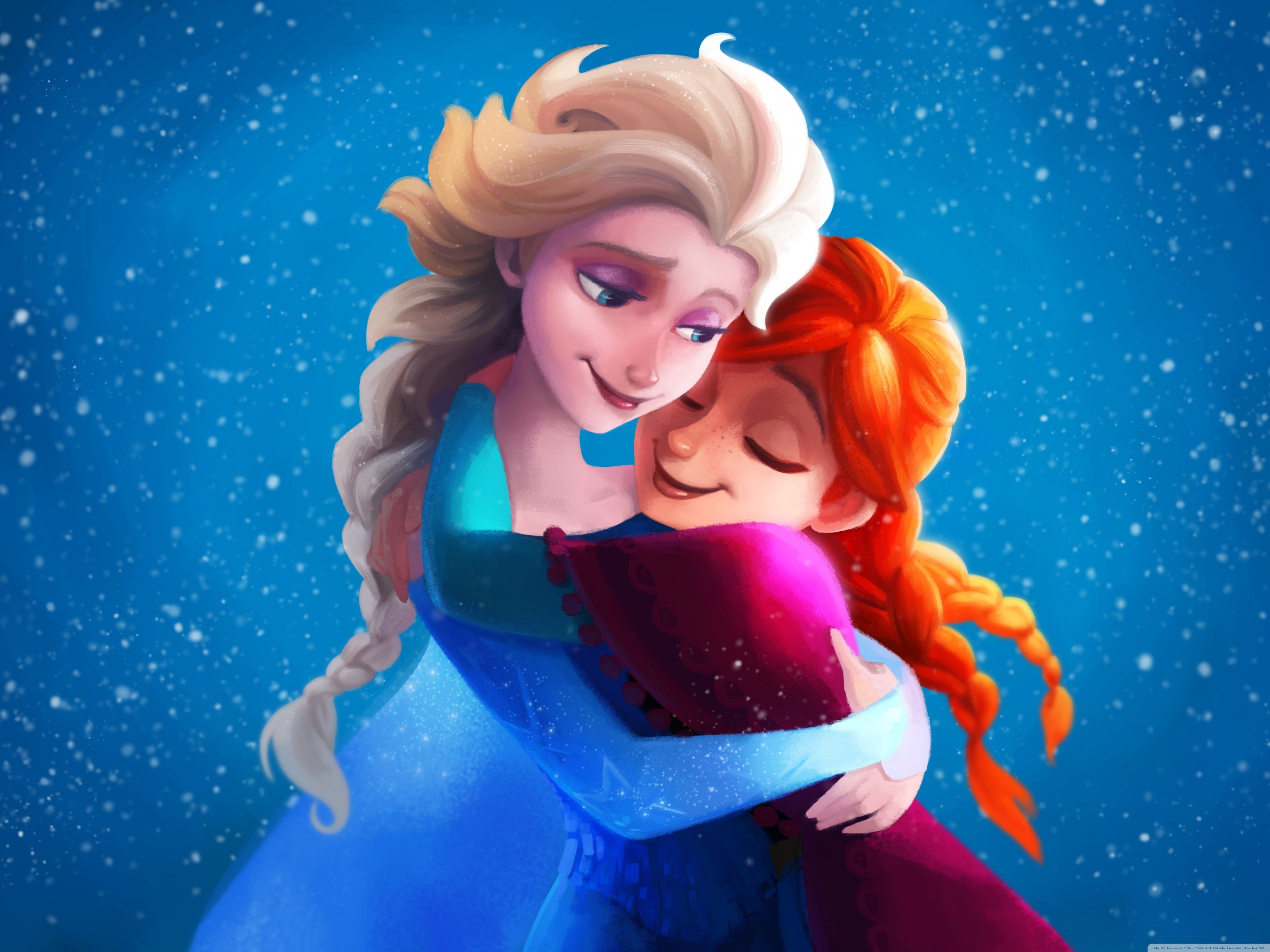 4100x3080 Disney Frozen Anna and Elsa illustration HD wallpaper, Desktop