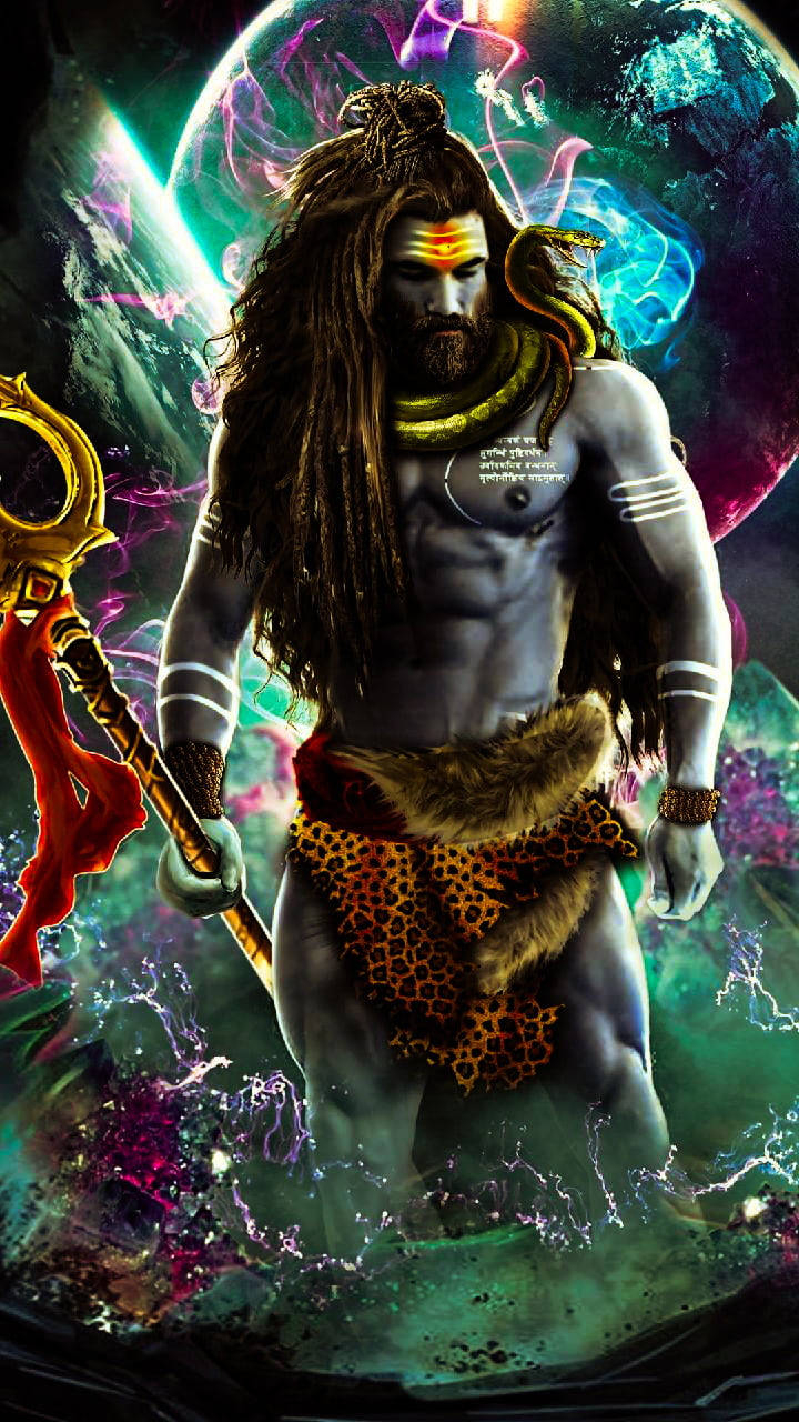 720x1280 Download Mahadev Rudra Avatar Colorful Phone Wallpaper, Phone