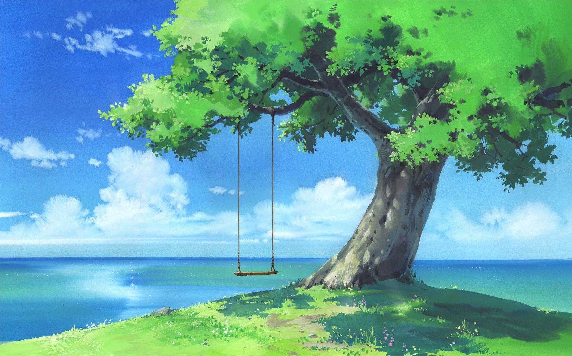 2350x1470 Anime Scenery wallpaper. Anime background. Scenery, Desktop