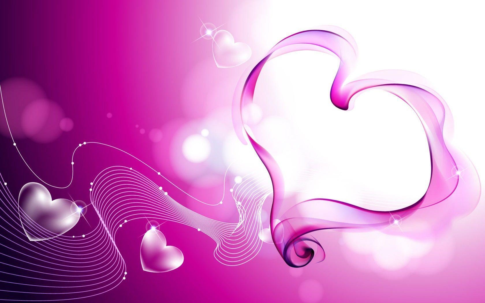 1680x1050 Pink Love Hearts Smoke Wallpaper, Desktop