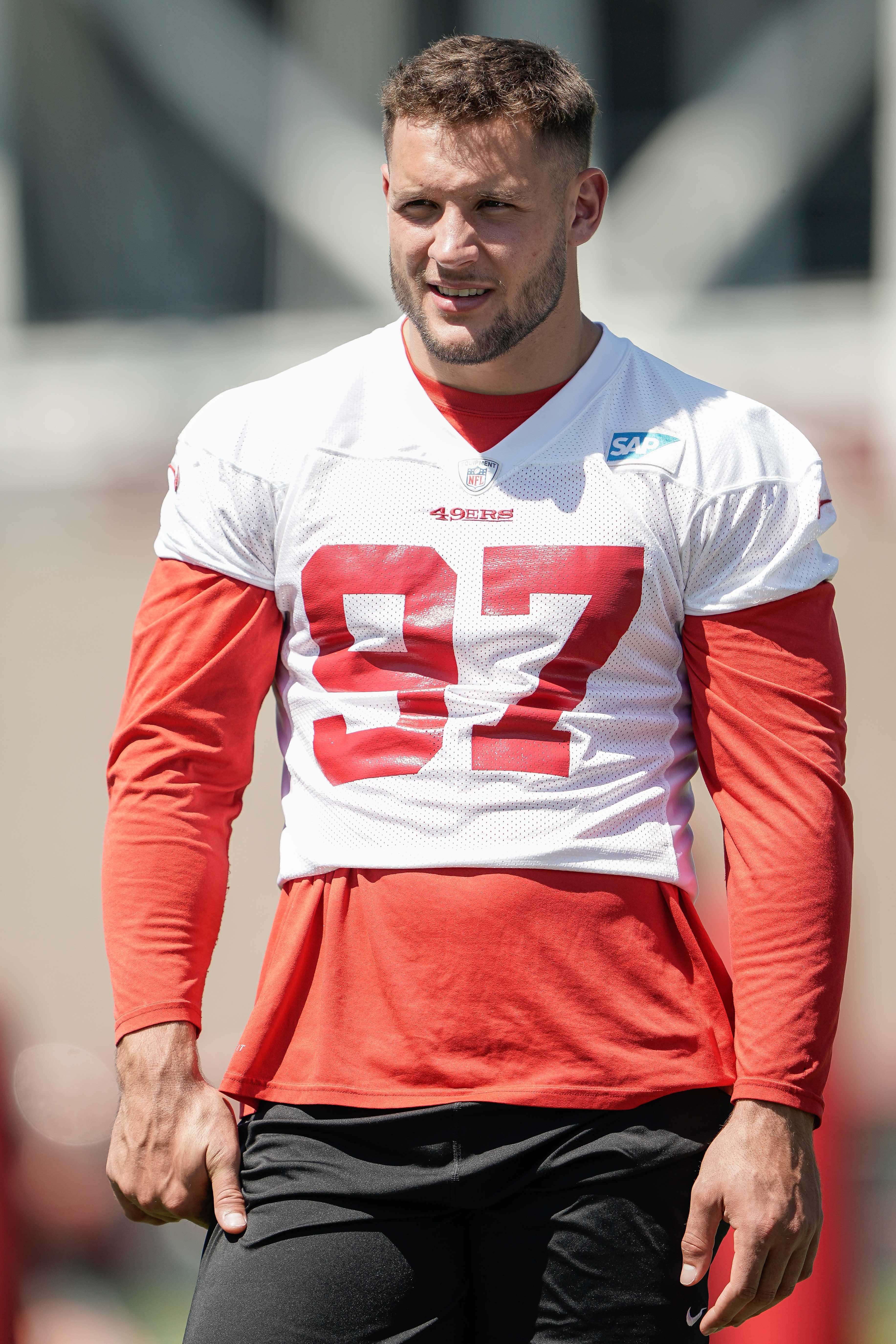 3670x5500 49ers DE Nick Bosa To Miss Preaseason, Phone