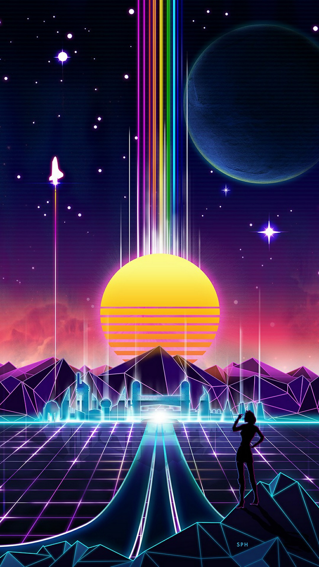 1080x1920 WORKS BY FELIPE CAÑÓN. Vaporwave wallpaper, Neon wallpaper, Synthwave art, Phone