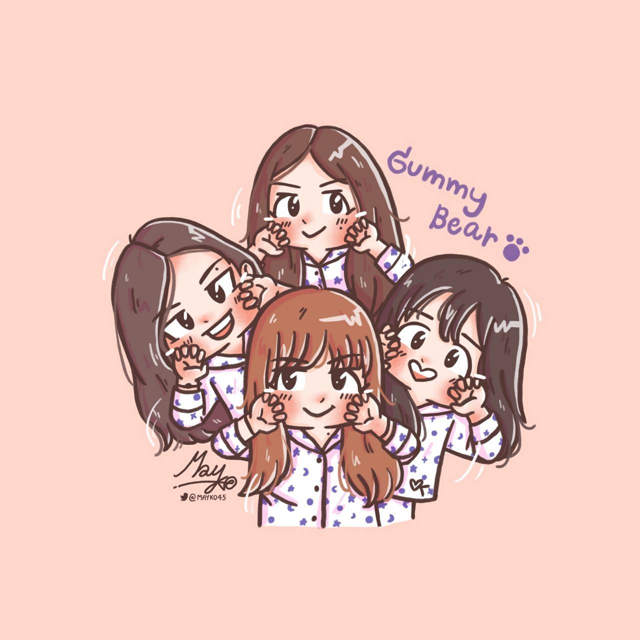 1280x1280 Blackpink Cartoon Wallpaper Free Blackpink Cartoon, Phone