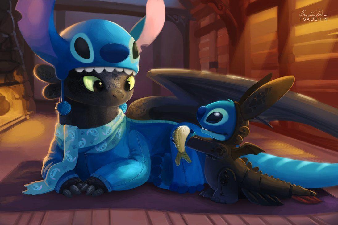 1100x730 Toothless and Stitch Wallpaper, Desktop