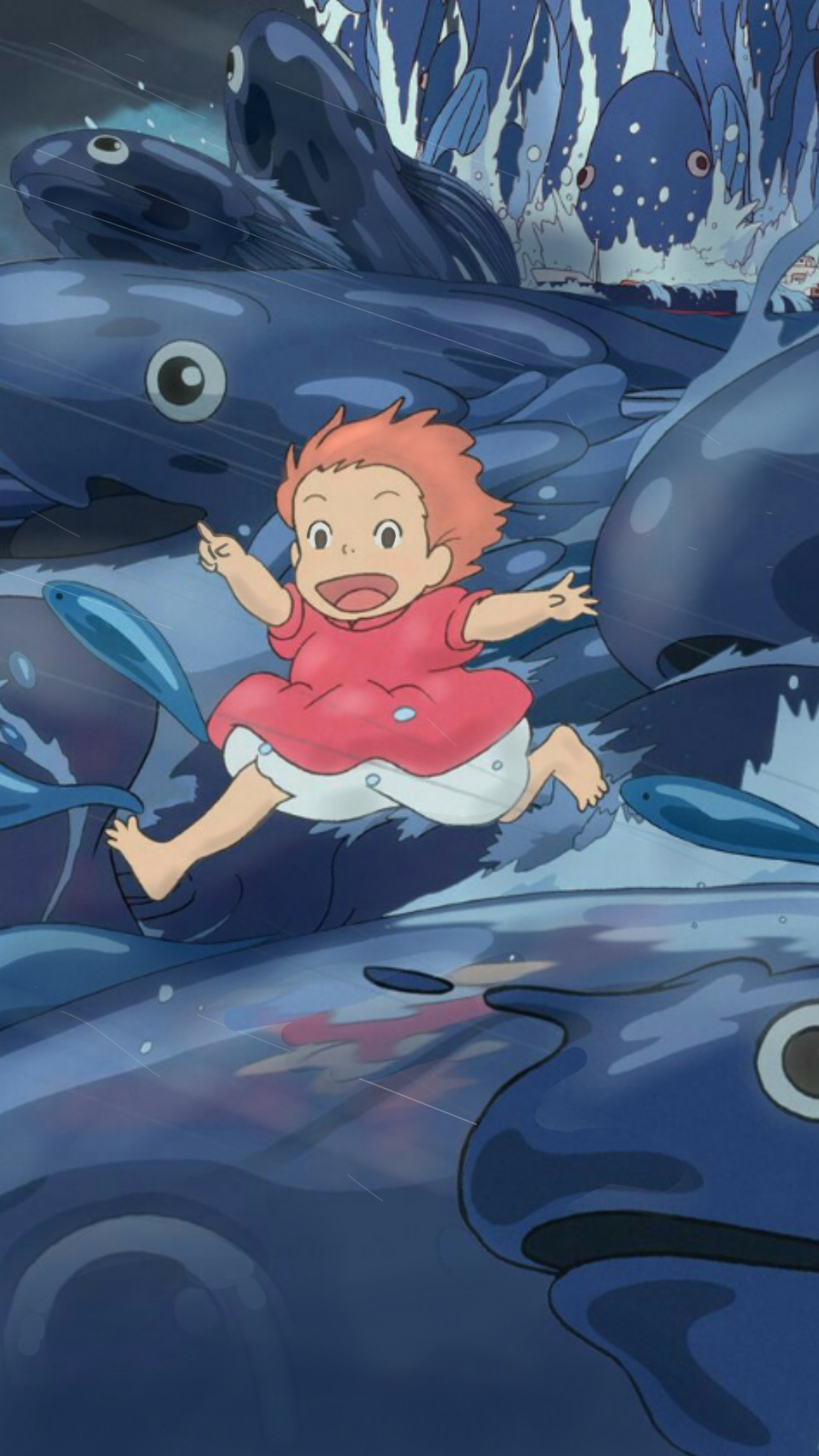 1080x1920 Ponyo on the Cliff by the Sea Phone Wallpaper on the Cliff by the Sea Photo, Phone