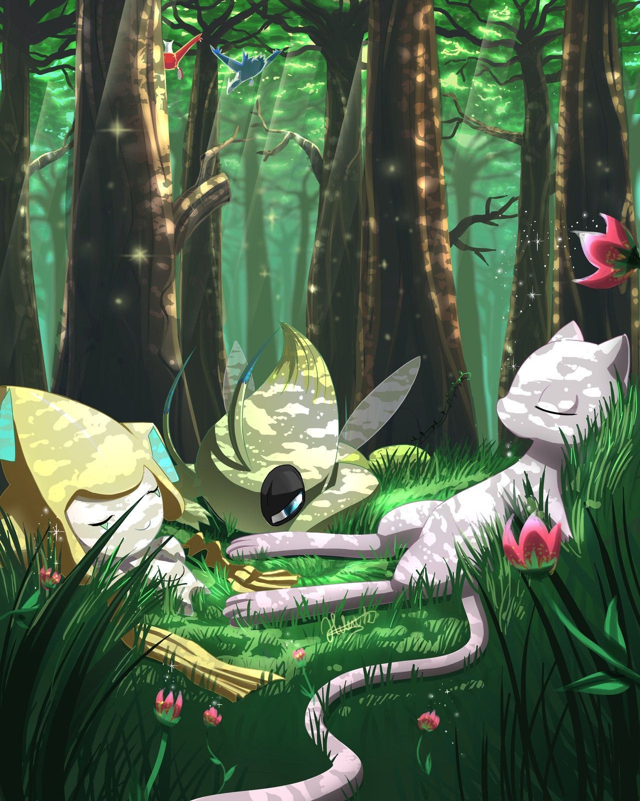 1280x1600 Tranquility Forest By Winter Wanderer. Pokemon Mew, Mythical Pokemon, Pokemon Art, Phone