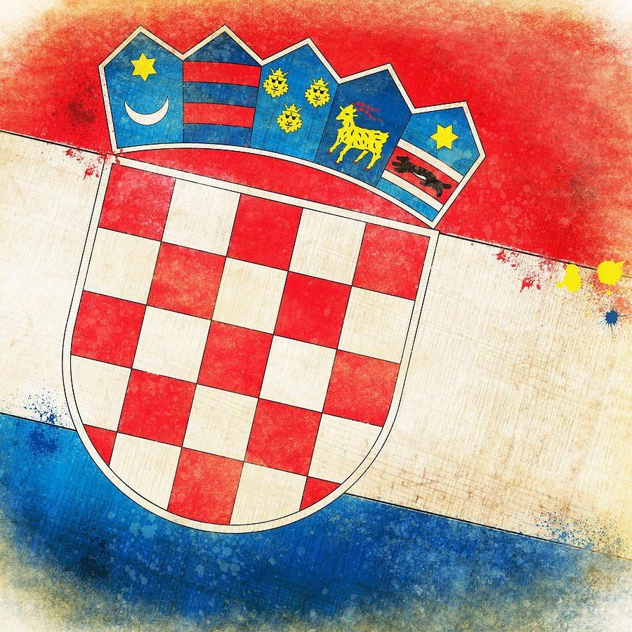 900x900 Croatia Flag Painting, Phone