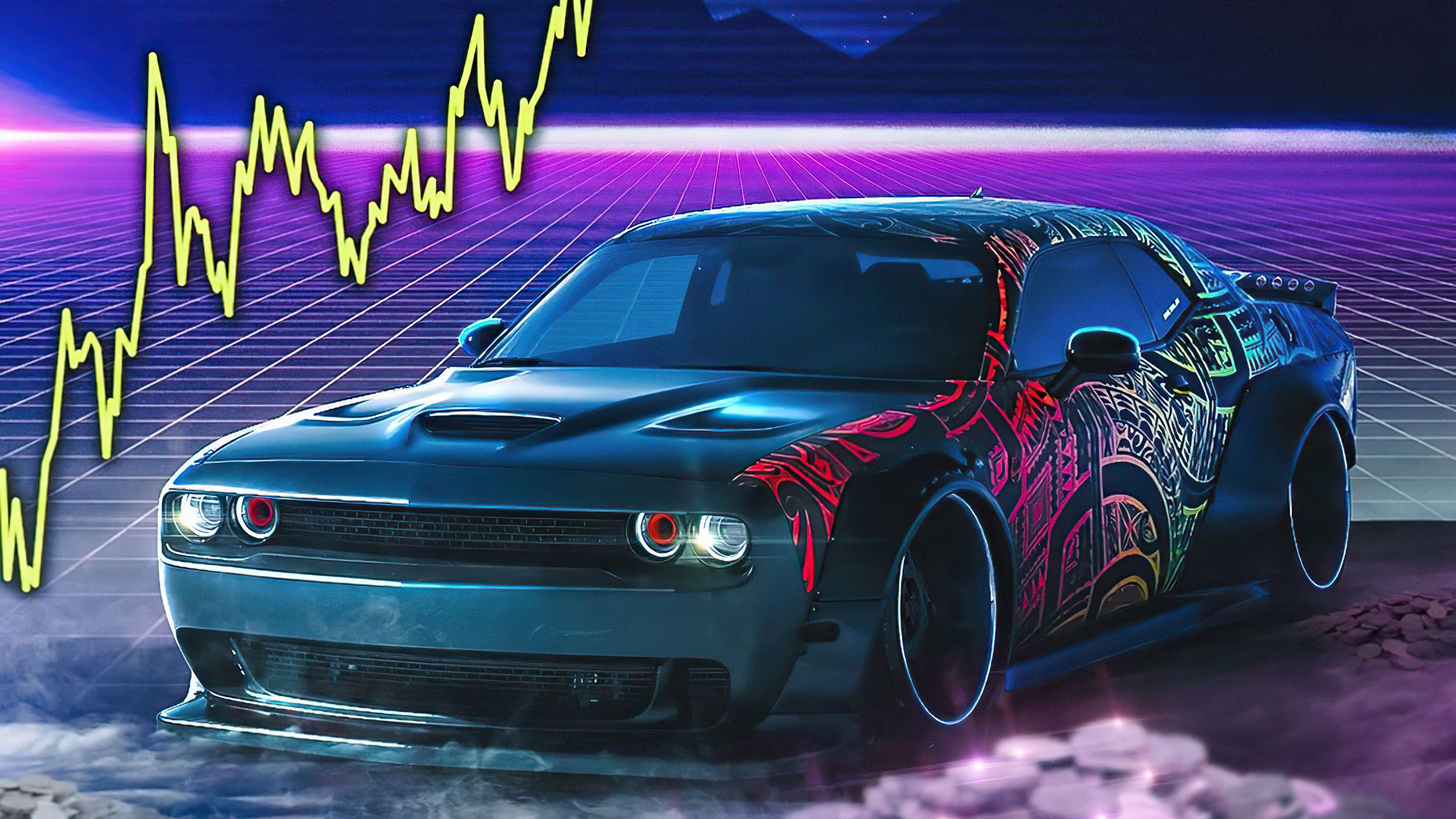 3840x2160 Dodge Challenger Srt Retro Waves 4k Dodge Challenger Srt Retro Waves 4k wallpaper. Dodge challenger srt, Challenger srt, Dodge challenger, Desktop