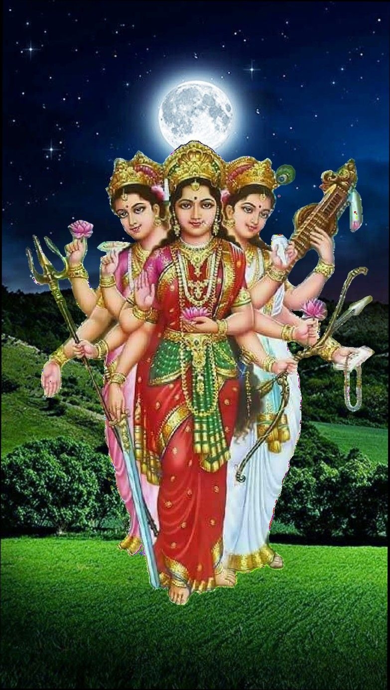 790x1390 JAI TRIDEVIYON KI. Durga goddess, Hindu gods, Goddess artwork, Phone