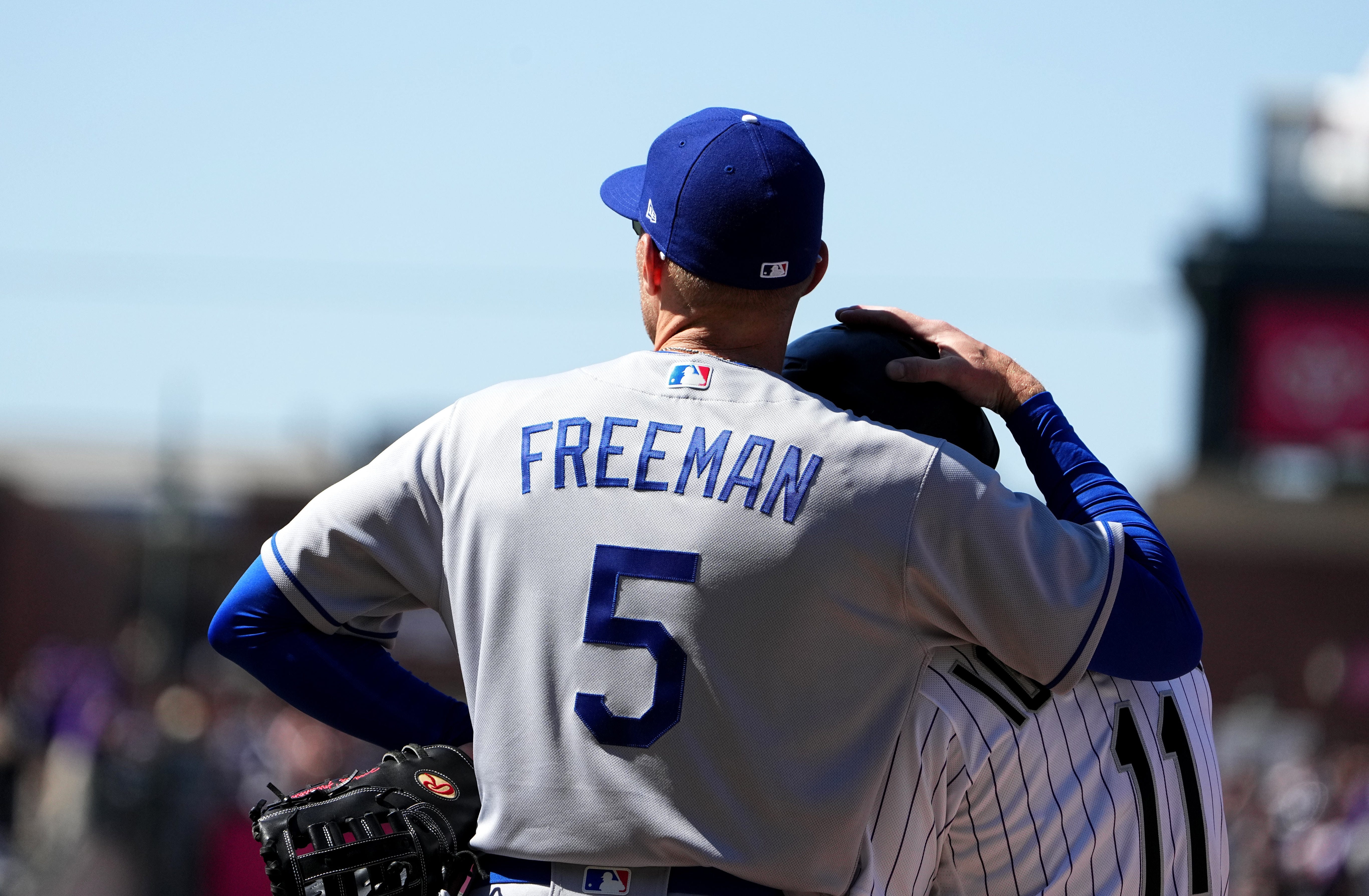 5470x3580 Freddie Freeman Consoles José Iglesias During Dodgers Rockies Game, Desktop