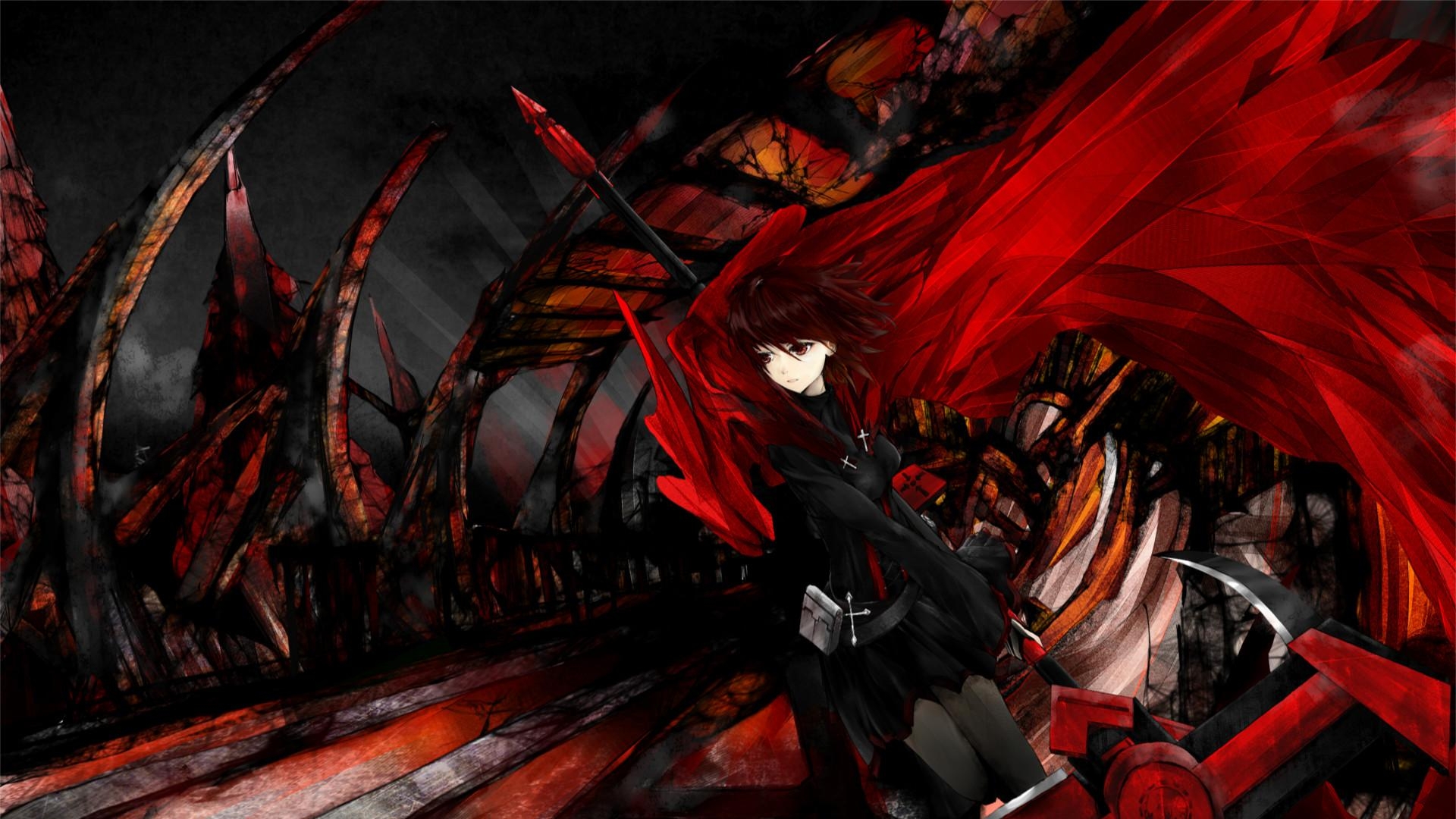 1920x1080 Red and Black Anime Wallpaper, Desktop