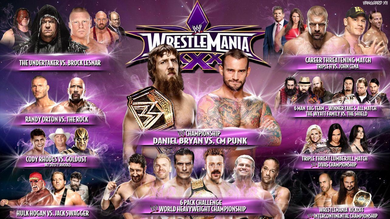 1290x730 WWE Wrestlemania 30 Dream Card, Desktop