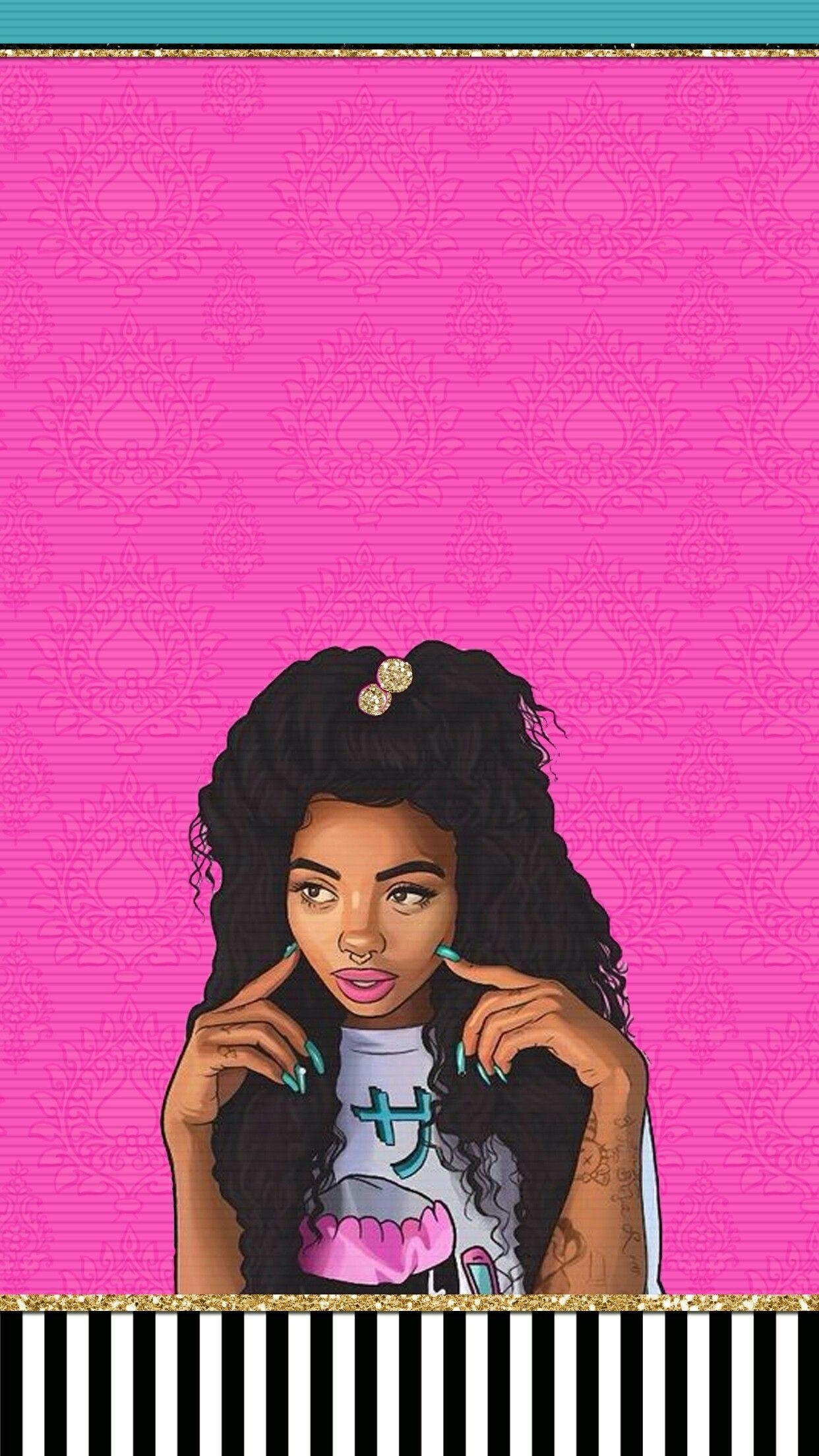 1250x2210 Cute iPhone Black Girl Wallpaper, Phone