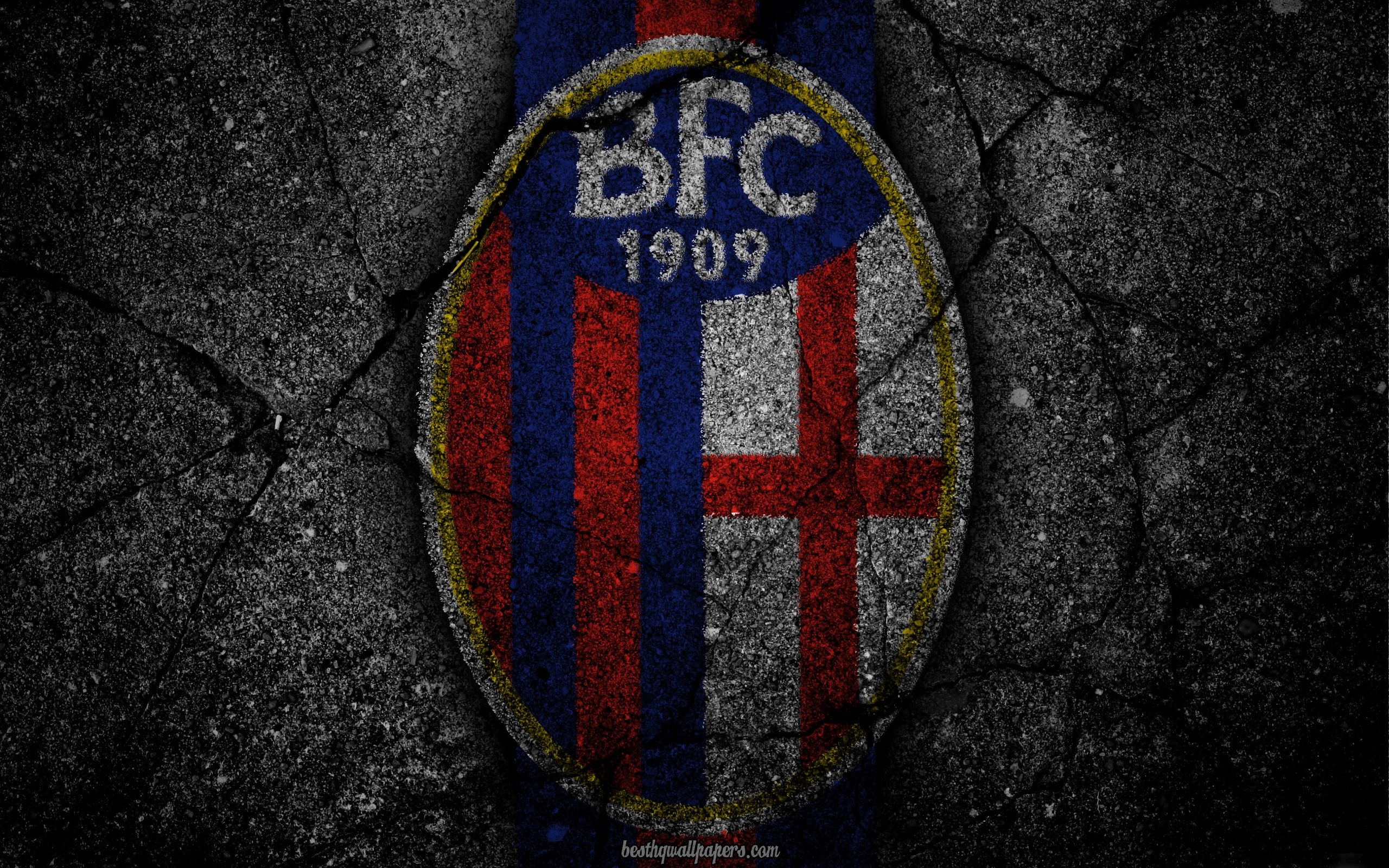 2560x1600 Download wallpaper Bologna, logo, art, Serie A, soccer, football, Desktop