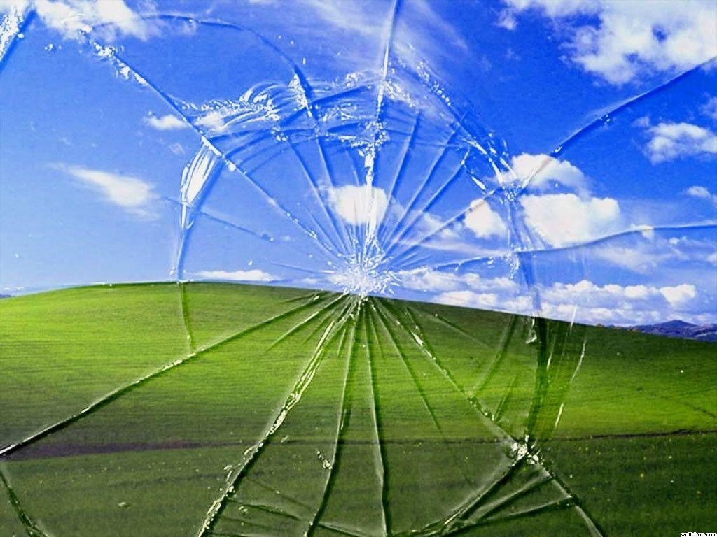 1030x770 Pics Windows Xp Bliss Broken Screen Landscape Wallpaper, HQ, Desktop