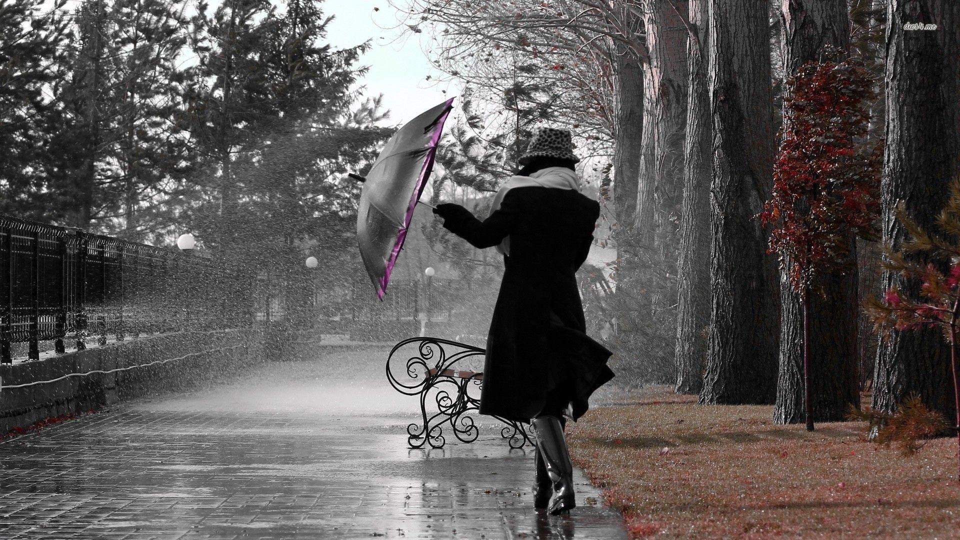 1920x1080 Girl in the autumn rain wallpaper wallpaper - #, Desktop