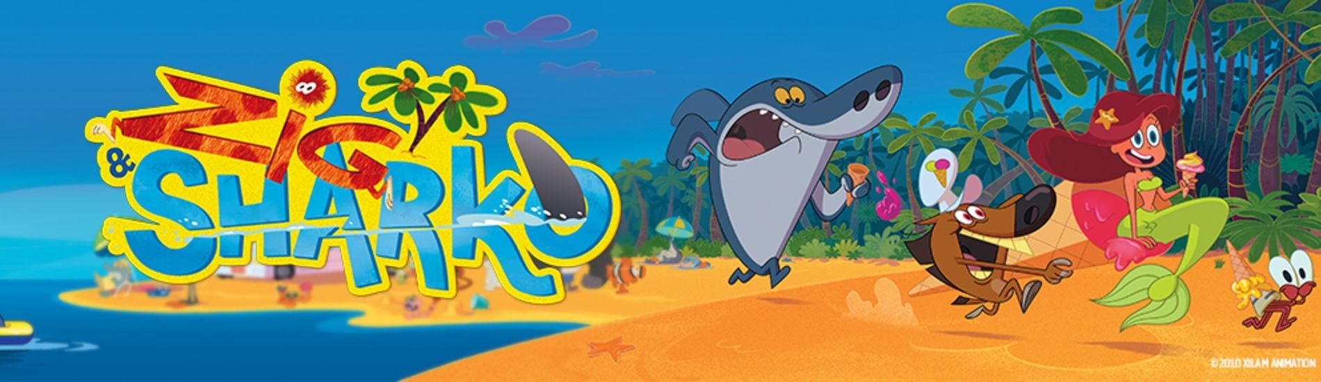 1900x550 Kids N Fun.com. Coloring Page Zig And Sharko Sharko Marina Zig, Dual Screen